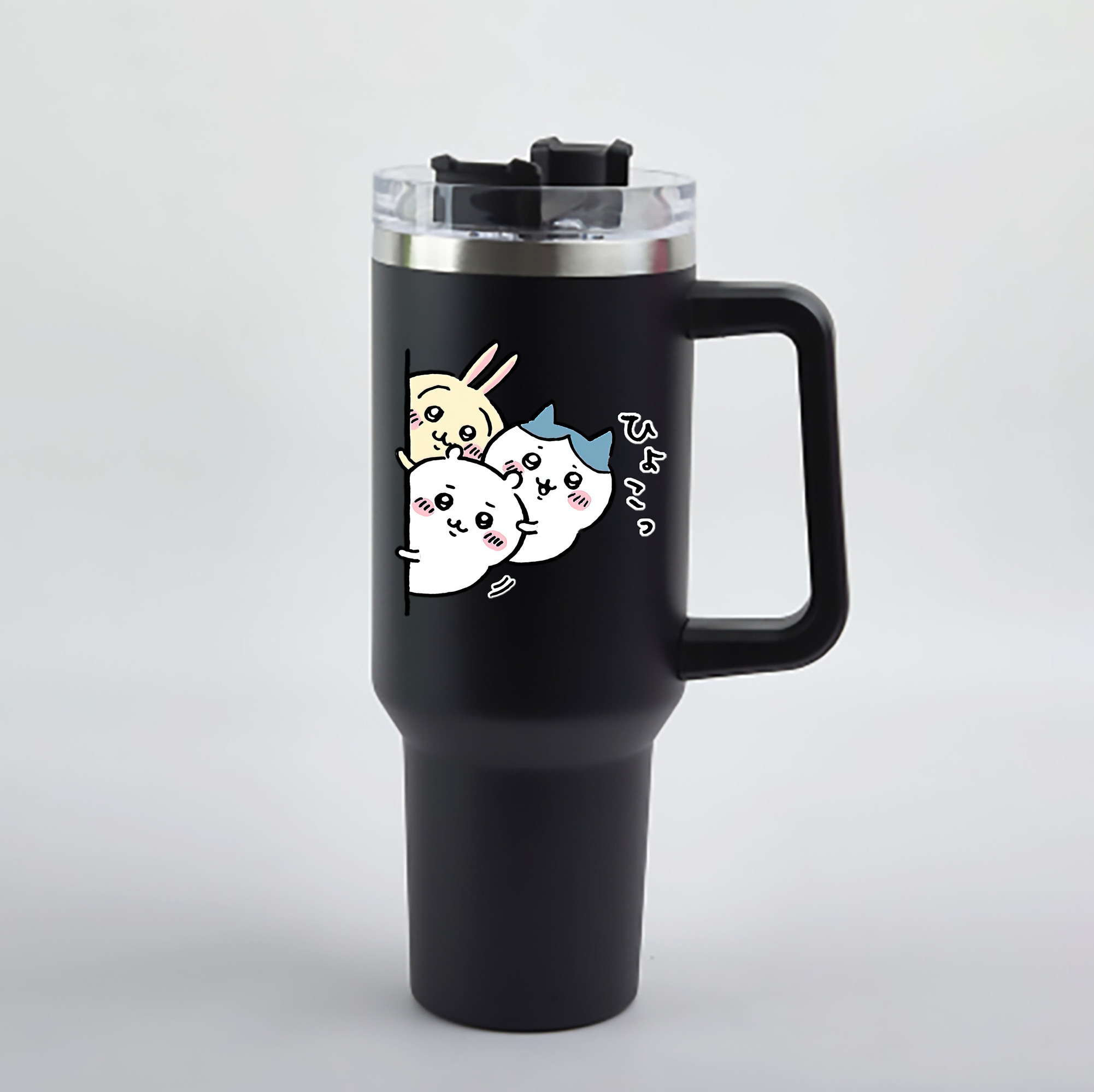 （画像用） ちいかわ うさぎ Chii-kawa usagi 1200mL車用タンブラー - クリスタルステッカー（プラスチックストロー付き）