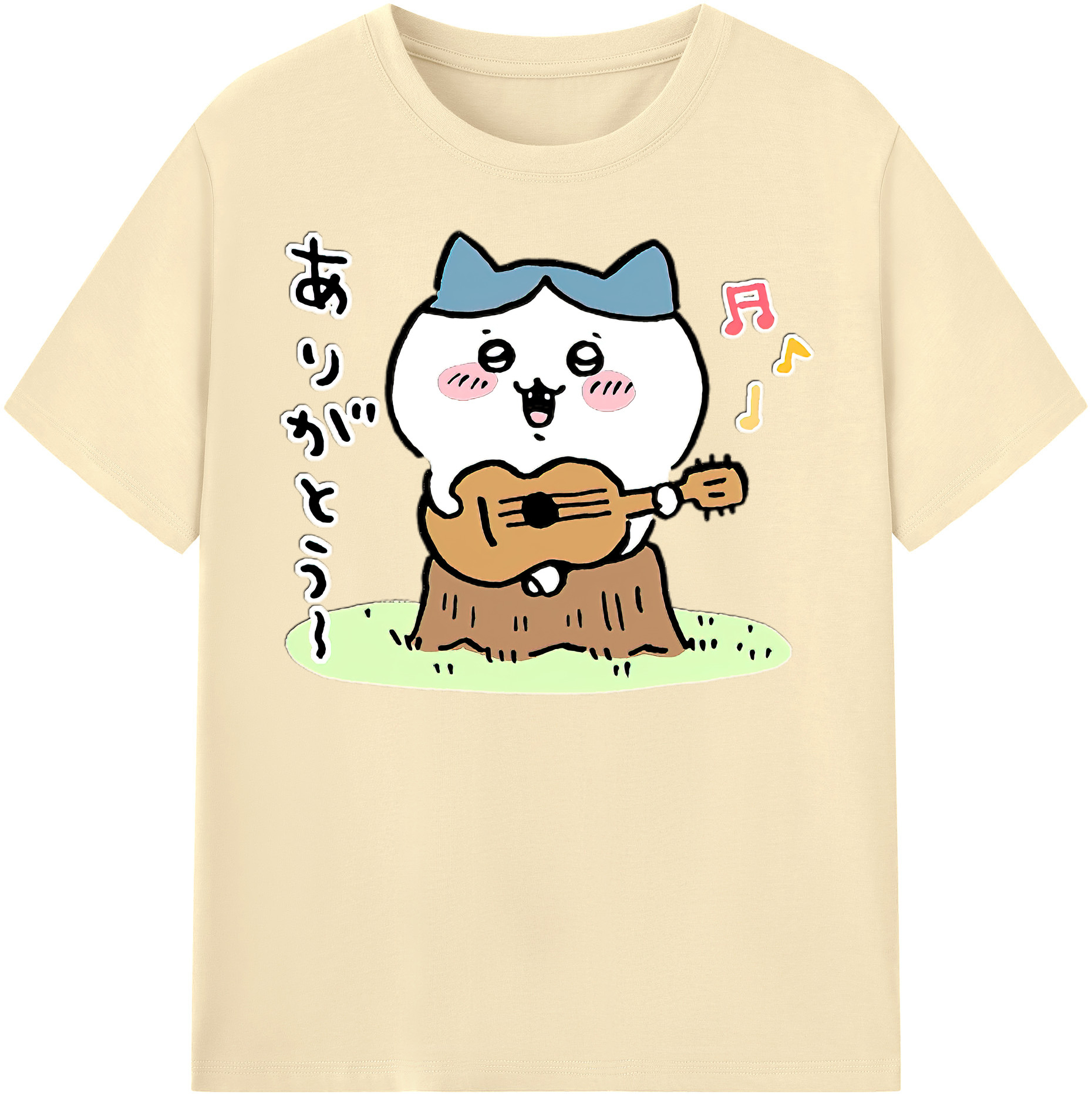 （画像用） ちいかわ ハチワレ Chii-kawa hachiware 綿100％半袖Tシャツ（フロントプリント）