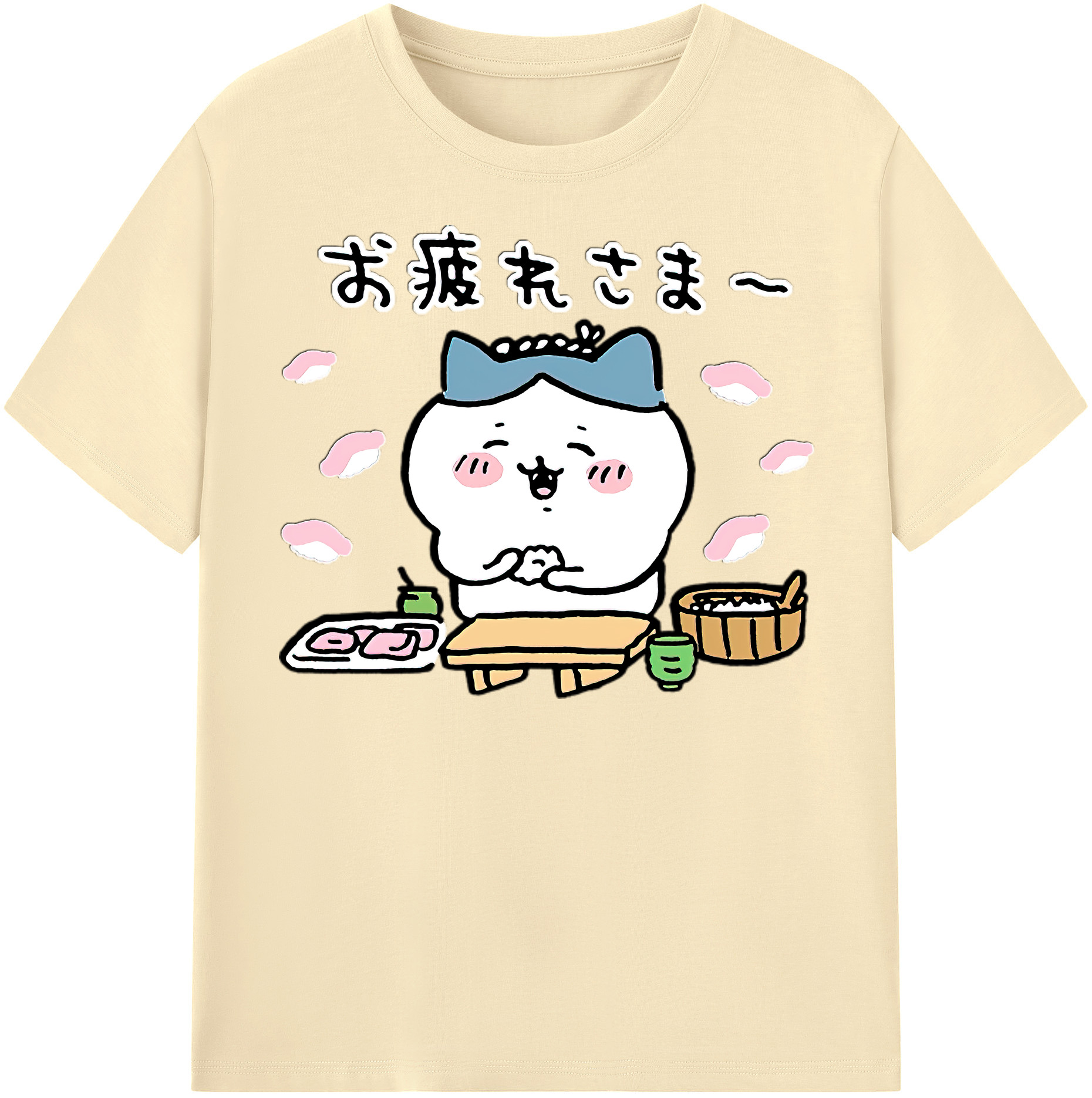 （画像用） ちいかわ ハチワレ Chii-kawa hachiware 綿100％半袖Tシャツ（フロントプリント）