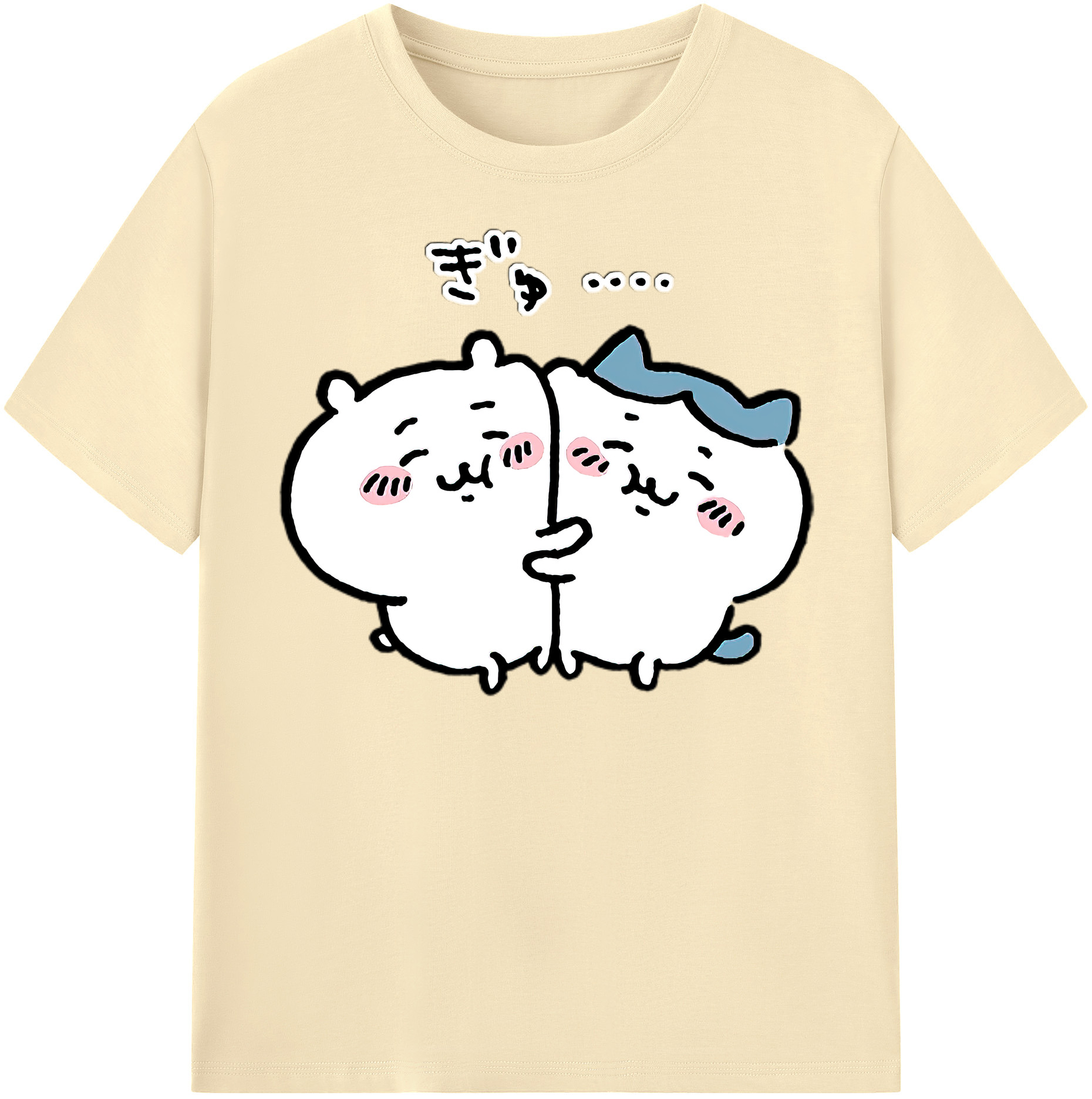 （画像用） ちいかわ ハチワレ Chii-kawa hachiware 綿100％半袖Tシャツ（フロントプリント）