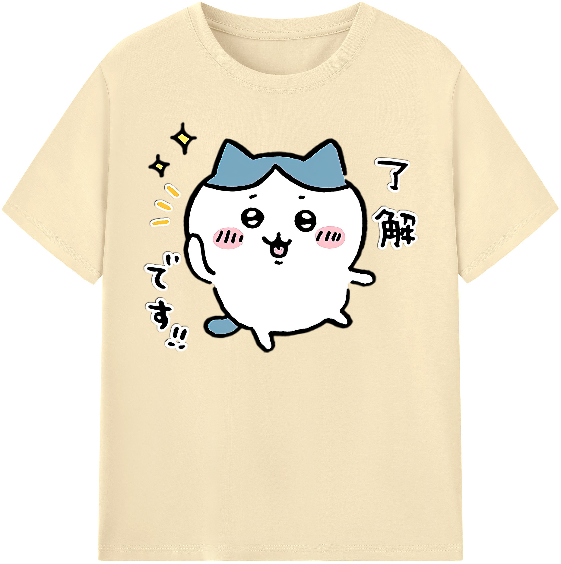 （画像用） ちいかわ ハチワレ Chii-kawa hachiware 綿100％半袖Tシャツ（フロントプリント）