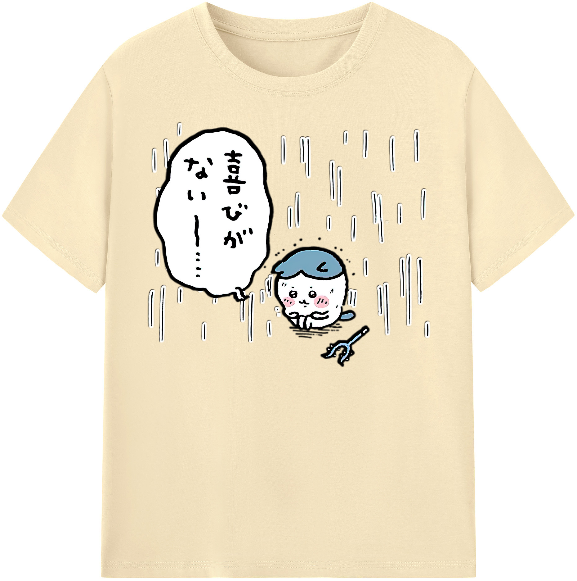 （画像用） ちいかわ ハチワレ Chii-kawa hachiware 綿100％半袖Tシャツ（フロントプリント）
