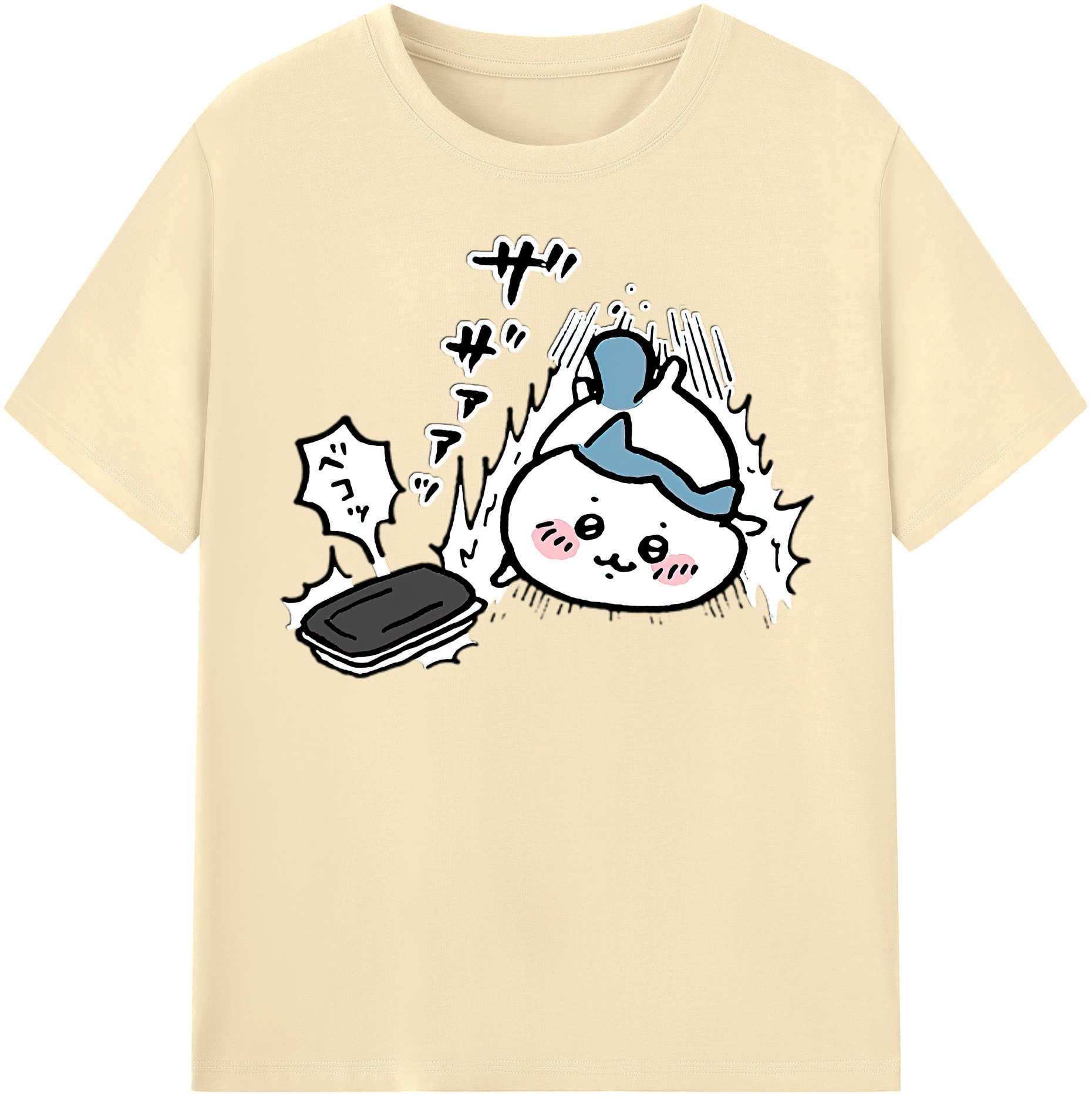 （画像用） ちいかわ ハチワレ Chii-kawa hachiware 綿100％半袖Tシャツ（フロントプリント）