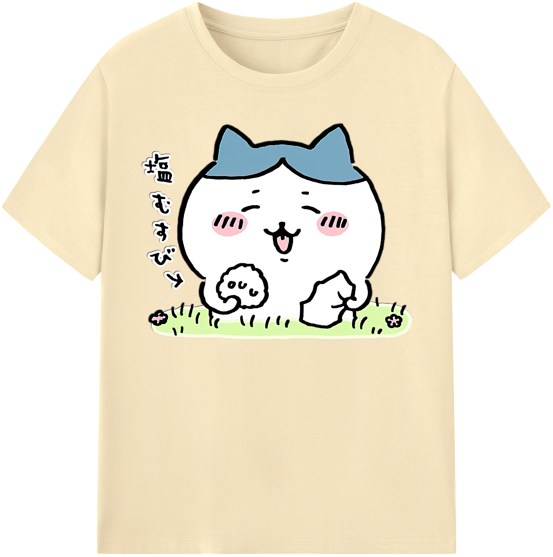 （画像用） ちいかわ ハチワレ Chii-kawa hachiware 綿100％半袖Tシャツ（フロントプリント）