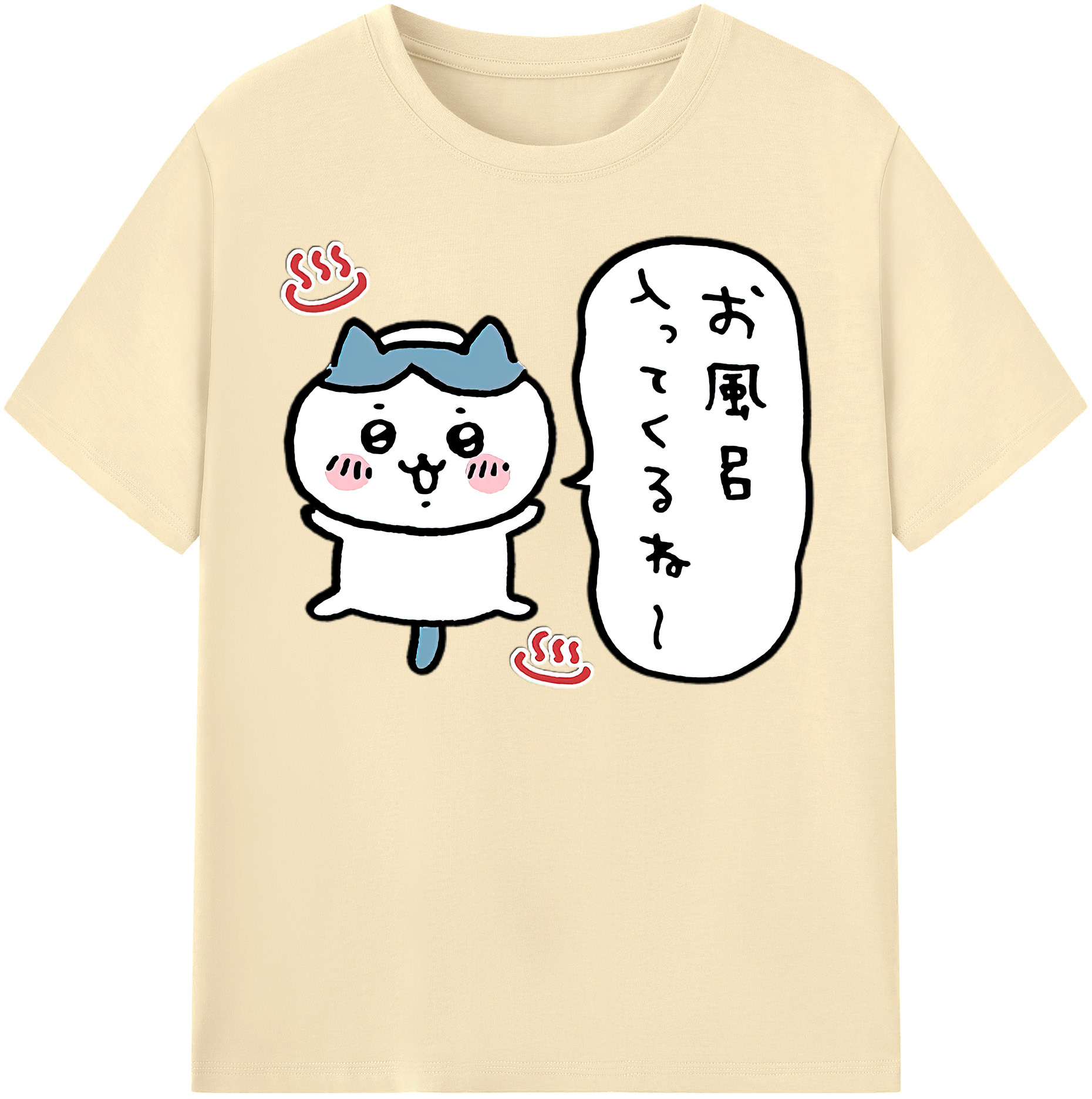 （画像用） ちいかわ ハチワレ Chii-kawa hachiware 綿100％半袖Tシャツ（フロントプリント）