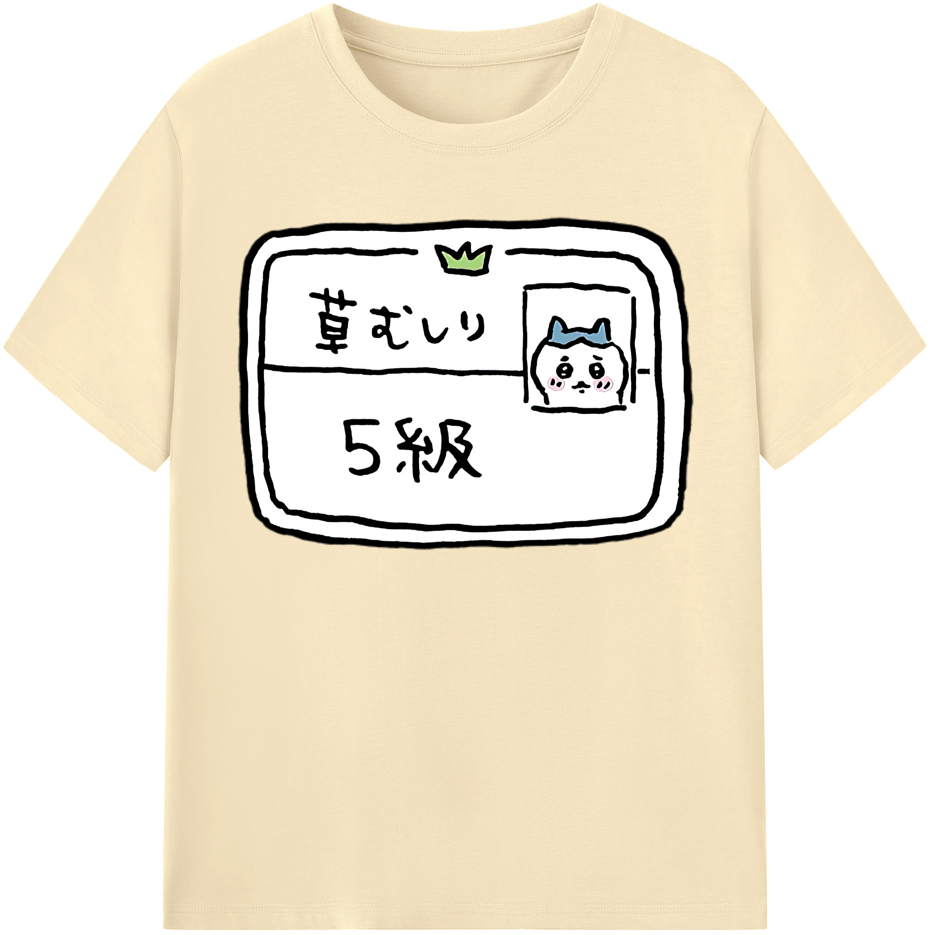 （画像用） ちいかわ ハチワレ Chii-kawa hachiware 綿100％半袖Tシャツ（フロントプリント）