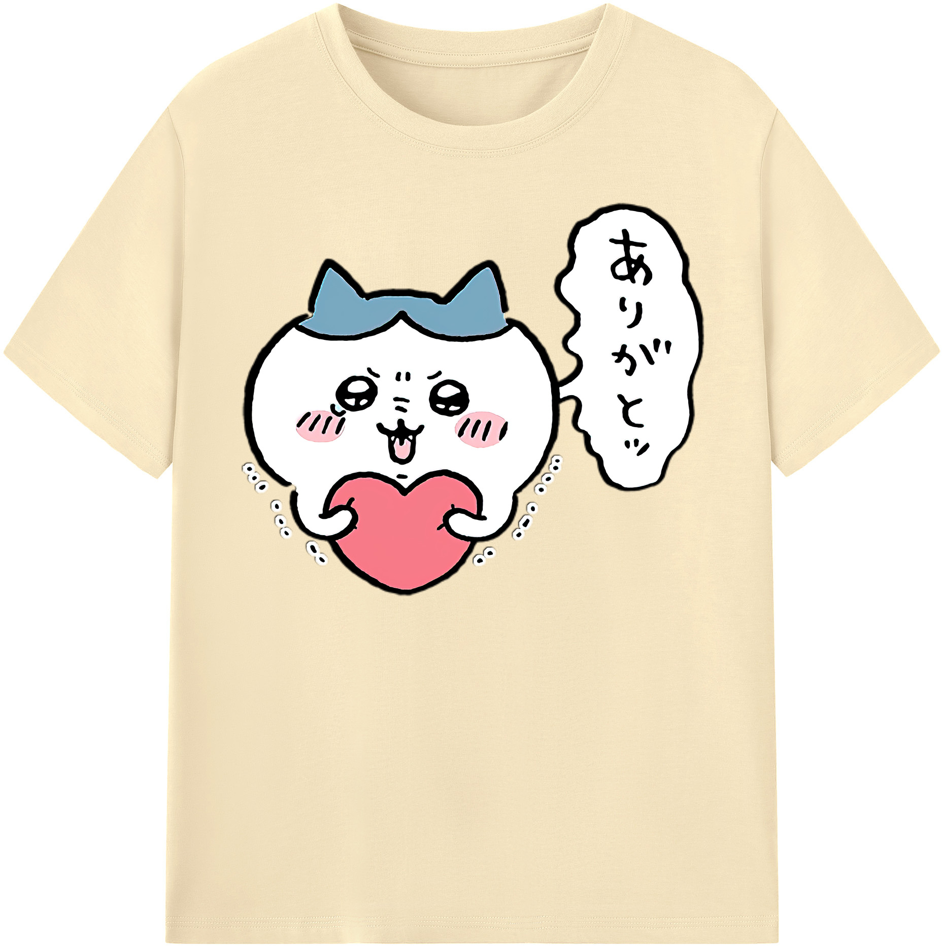 （画像用） ちいかわ ハチワレ Chii-kawa hachiware 綿100％半袖Tシャツ（フロントプリント）