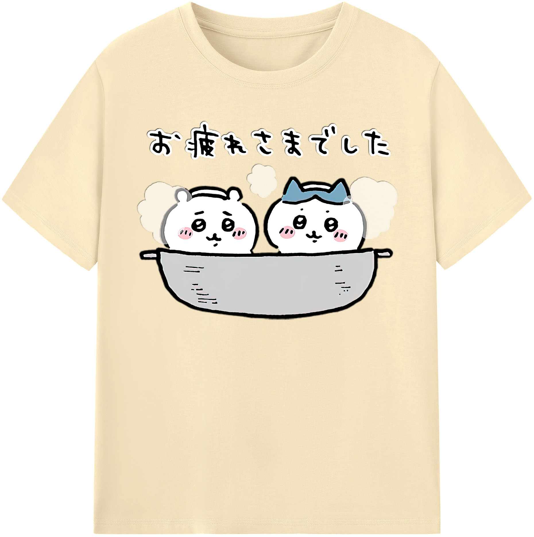 （画像用） ちいかわ ハチワレ Chii-kawa hachiware 綿100％半袖Tシャツ（フロントプリント）