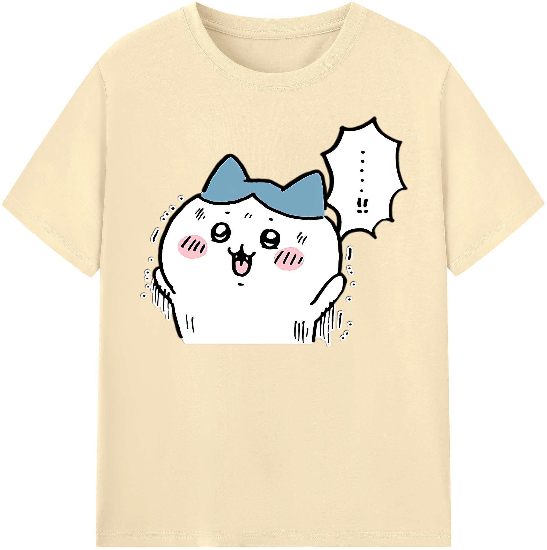 （画像用） ちいかわ ハチワレ Chii-kawa hachiware 綿100％半袖Tシャツ（フロントプリント）