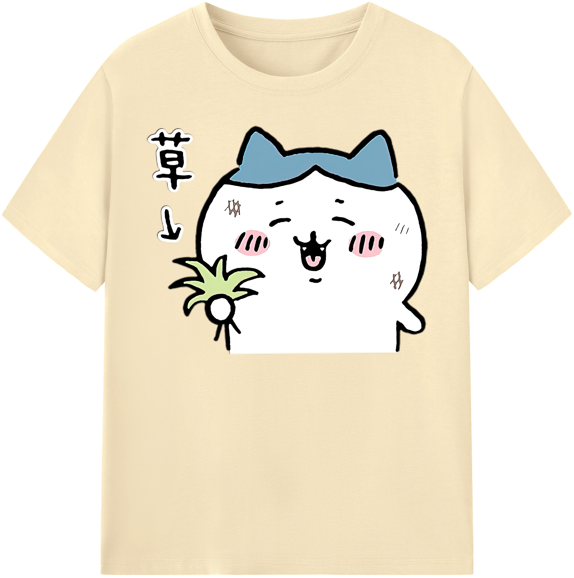 （画像用） ちいかわ ハチワレ Chii-kawa hachiware 綿100％半袖Tシャツ（フロントプリント）