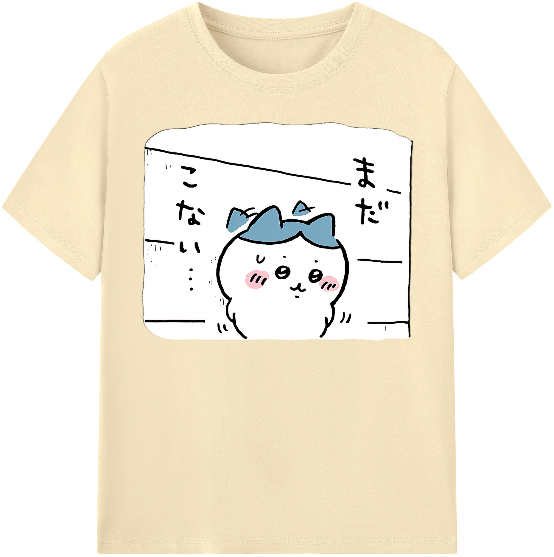 （画像用） ちいかわ ハチワレ Chii-kawa hachiware 綿100％半袖Tシャツ（フロントプリント）