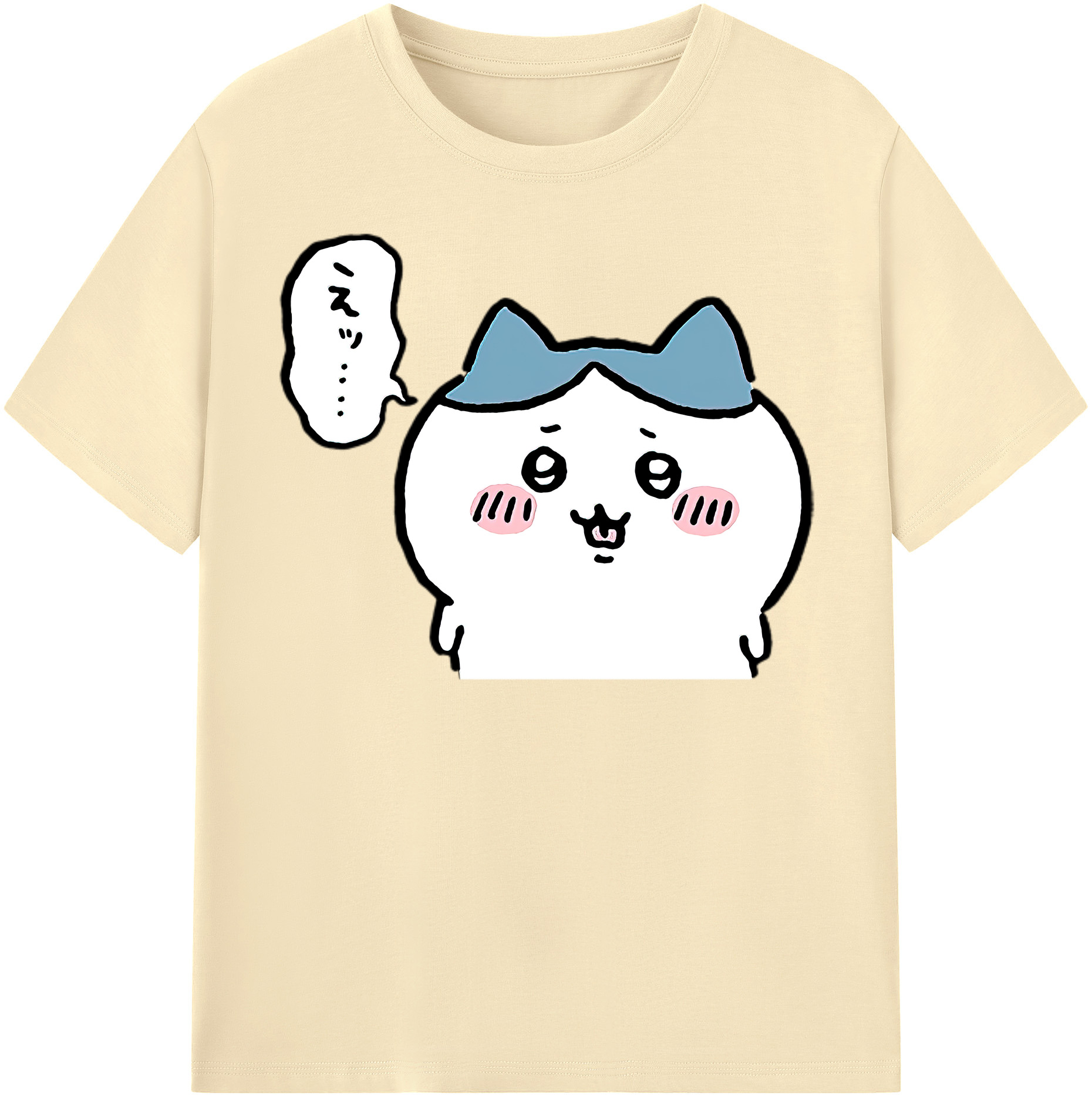 （画像用） ちいかわ ハチワレ Chii-kawa hachiware 綿100％半袖Tシャツ（フロントプリント）