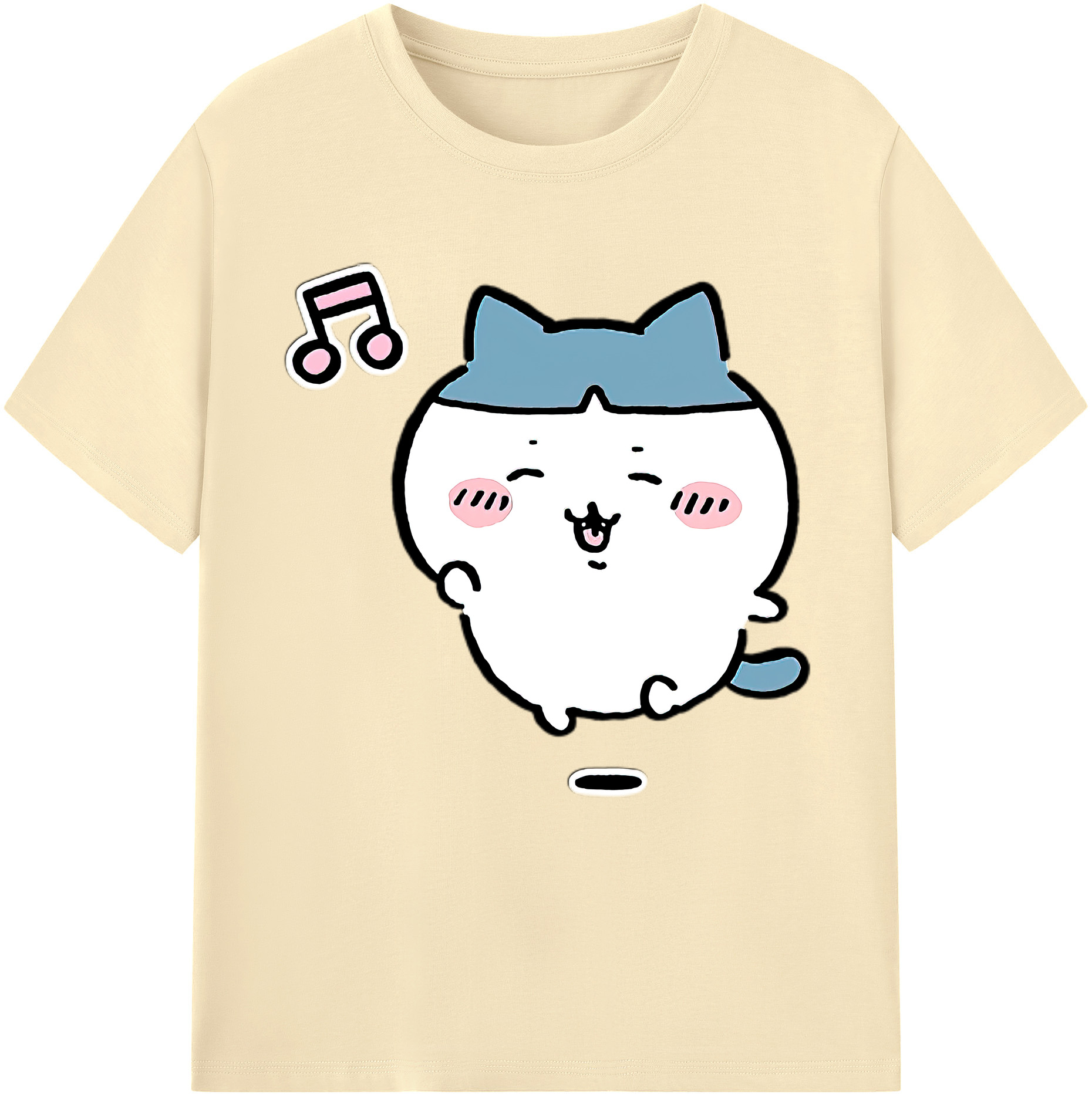 （画像用） ちいかわ ハチワレ Chii-kawa hachiware 綿100％半袖Tシャツ（フロントプリント）