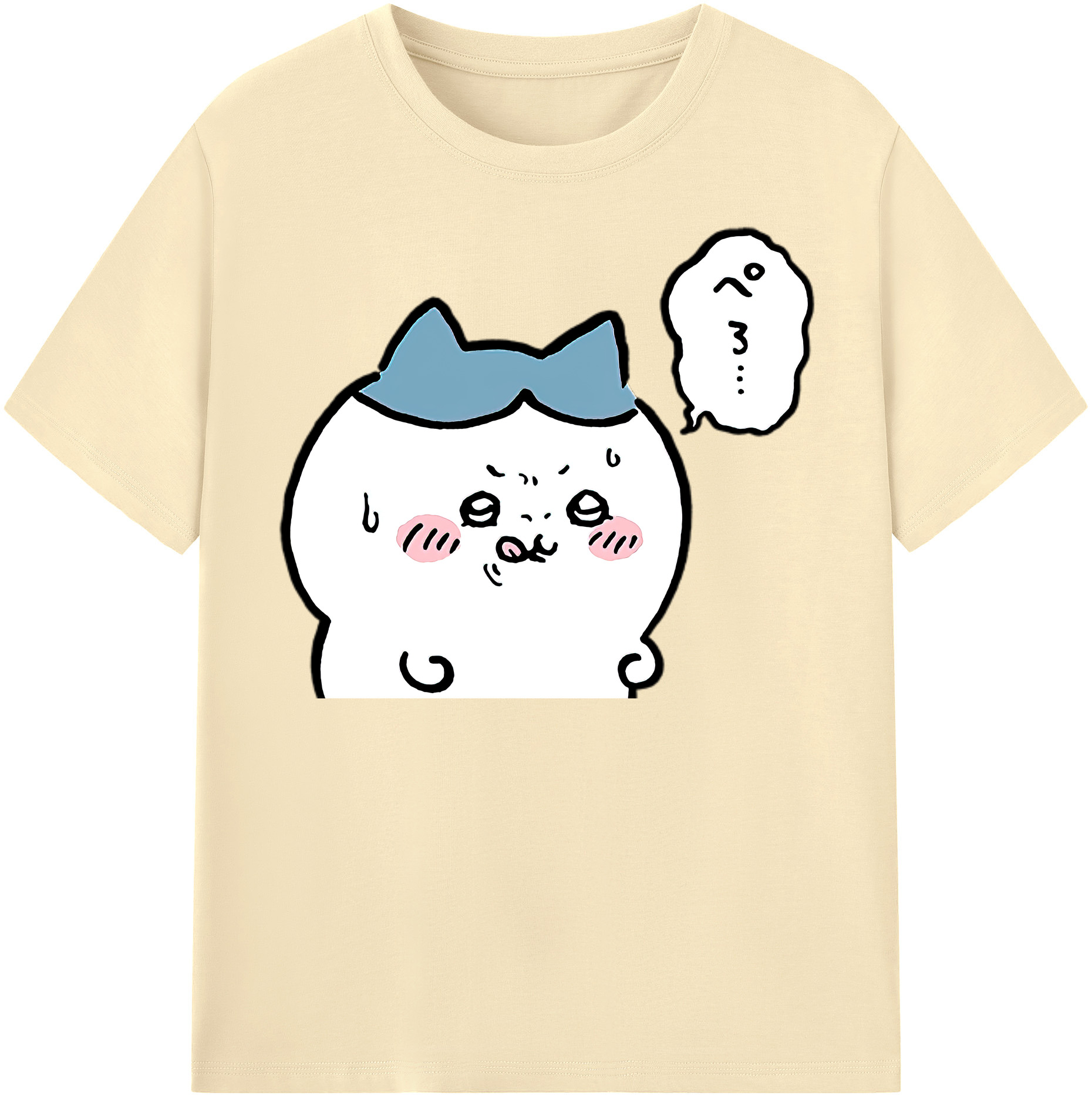 （画像用） ちいかわ ハチワレ Chii-kawa hachiware 綿100％半袖Tシャツ（フロントプリント）