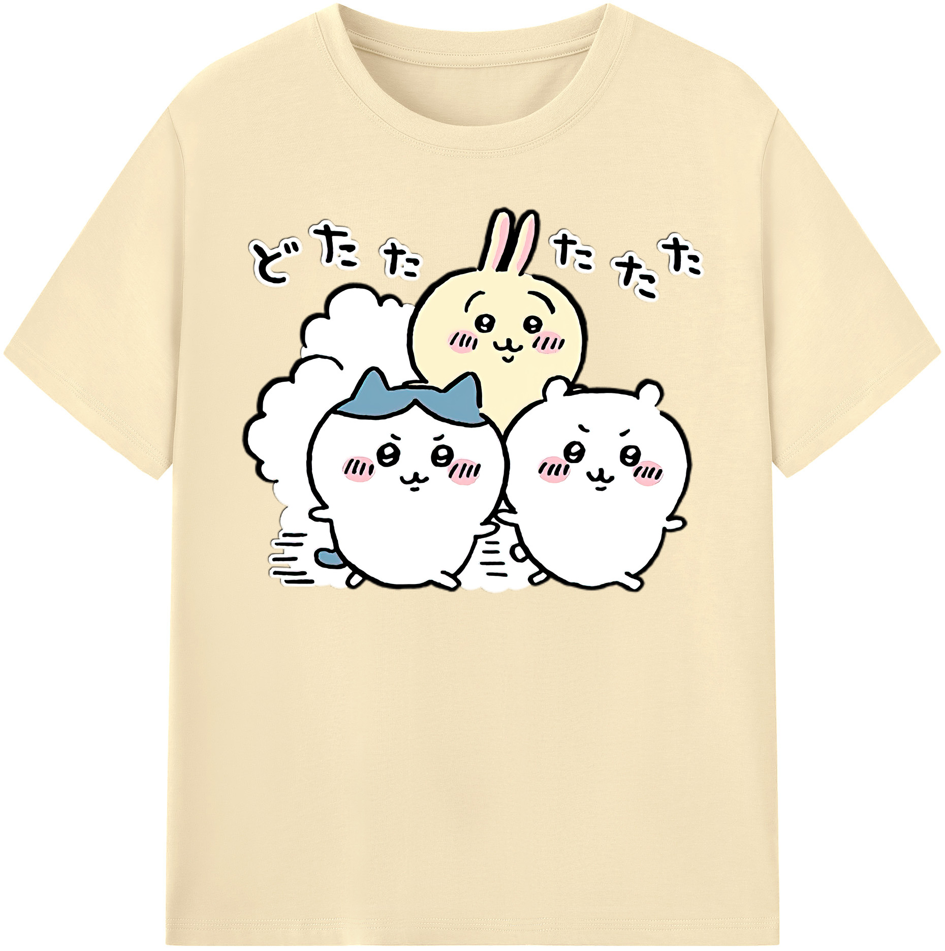 （画像用） ちいかわ ハチワレ Chii-kawa hachiware 綿100％半袖Tシャツ（フロントプリント）