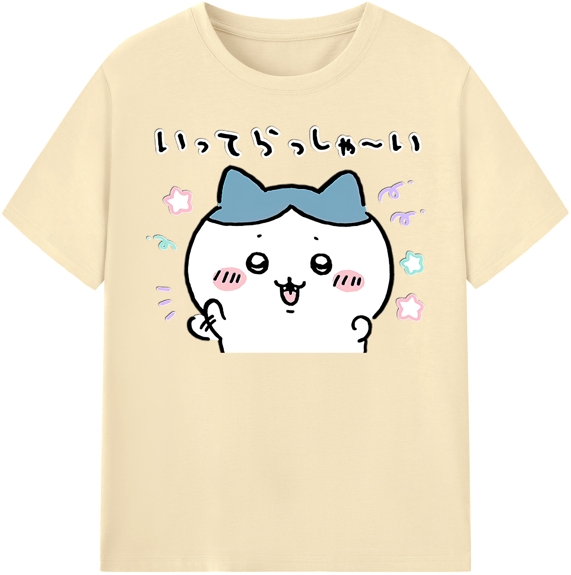 （画像用） ちいかわ ハチワレ Chii-kawa hachiware 綿100％半袖Tシャツ（フロントプリント）