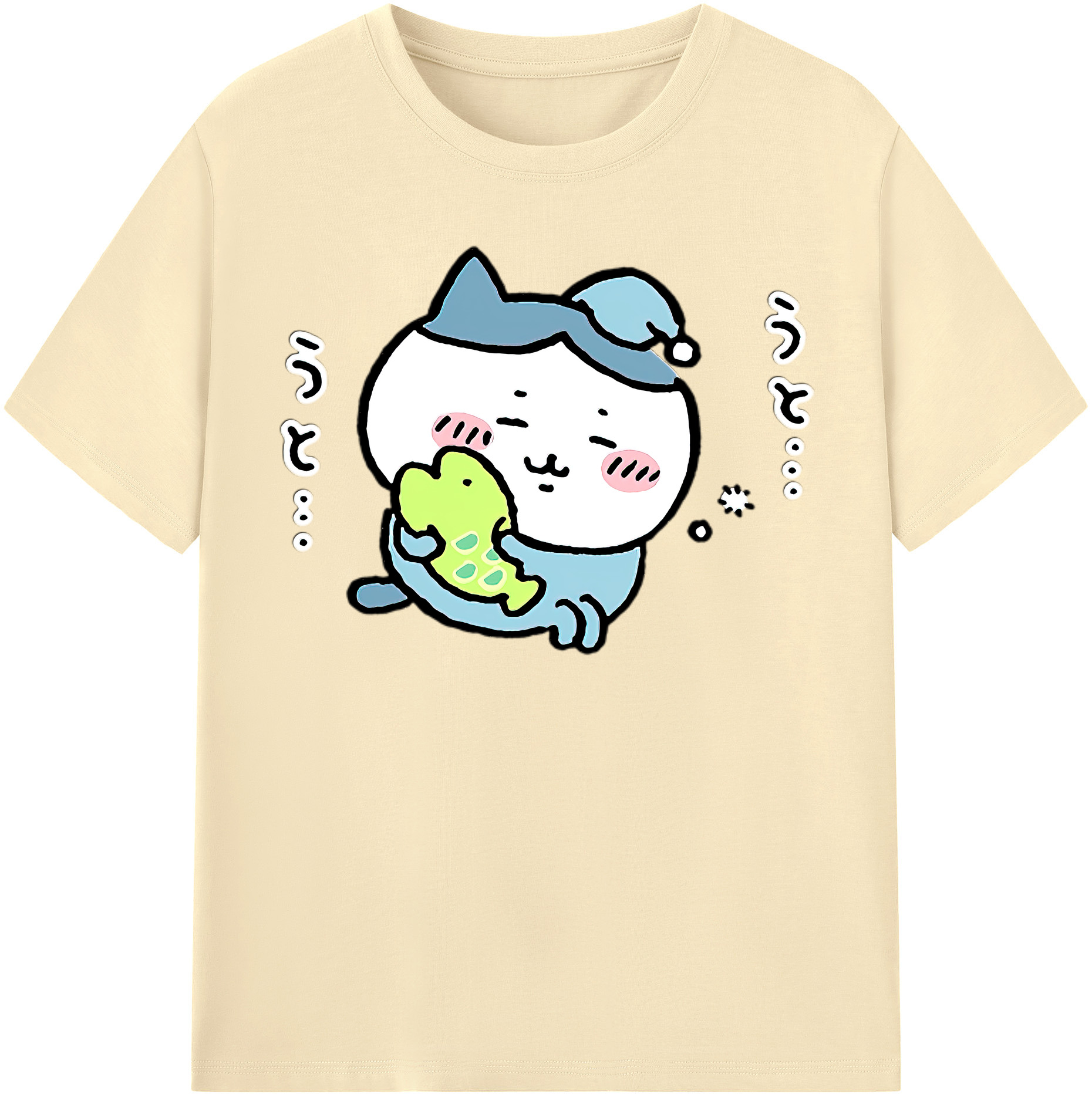 （画像用） ちいかわ ハチワレ Chii-kawa hachiware 綿100％半袖Tシャツ（フロントプリント）