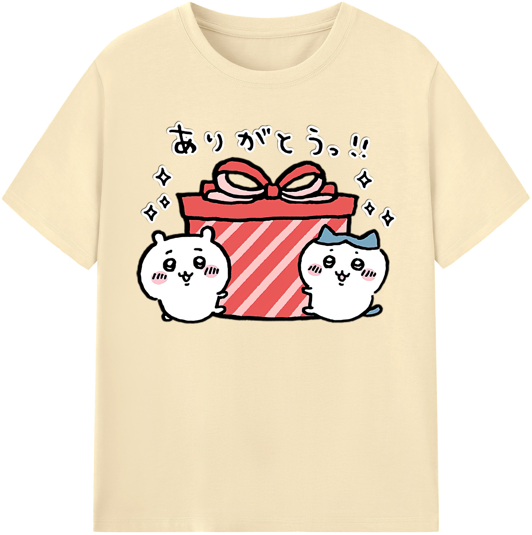 （画像用） ちいかわ ハチワレ Chii-kawa hachiware 綿100％半袖Tシャツ（フロントプリント）