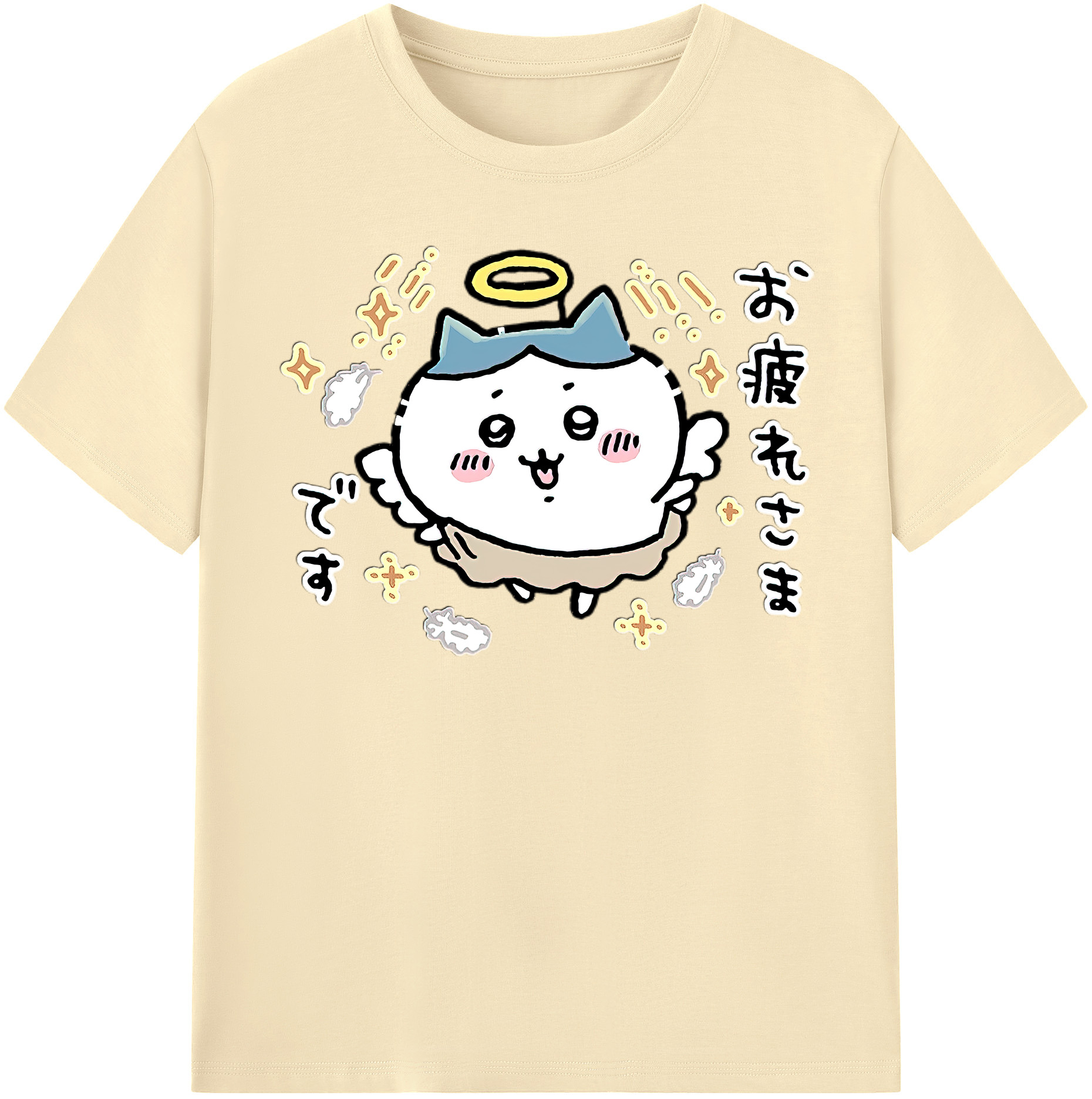 （画像用） ちいかわ ハチワレ Chii-kawa hachiware 綿100％半袖Tシャツ（フロントプリント）