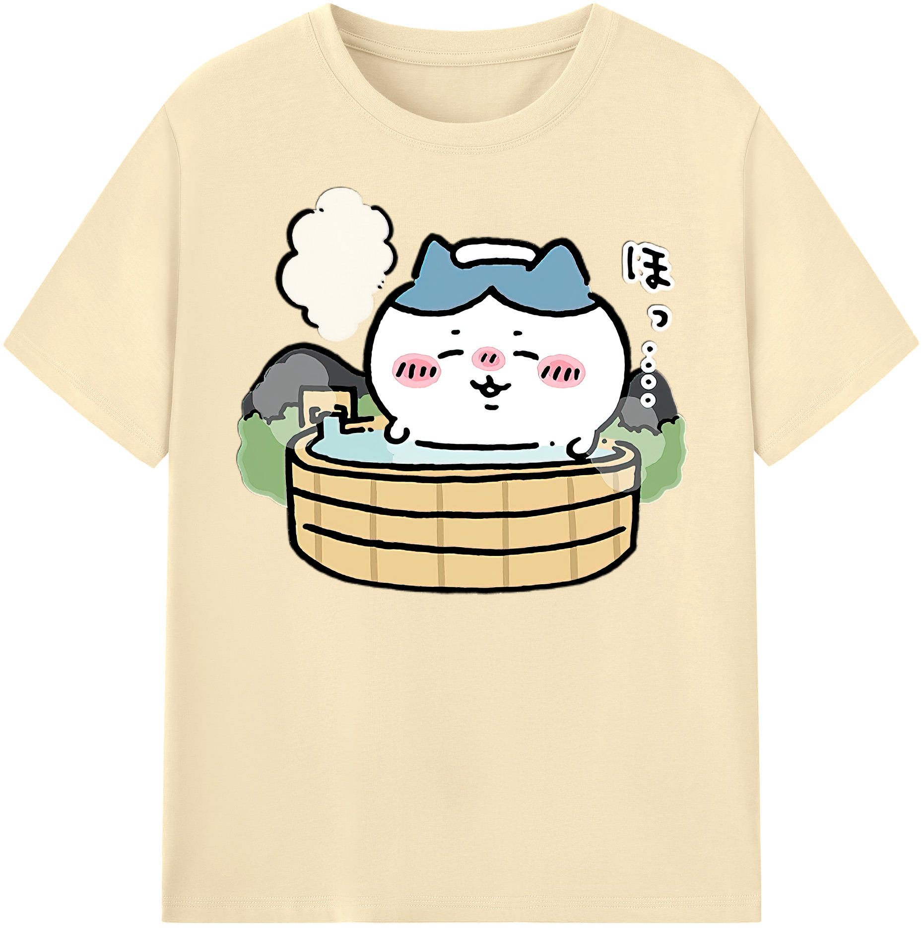 （画像用） ちいかわ ハチワレ Chii-kawa hachiware 綿100％半袖Tシャツ（フロントプリント）