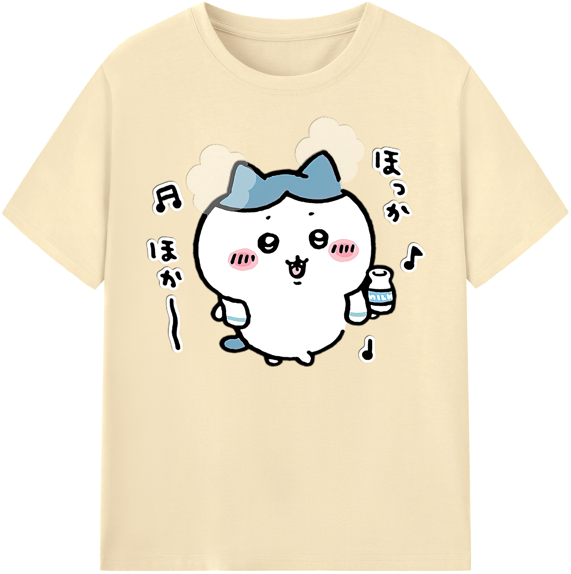 （画像用） ちいかわ ハチワレ Chii-kawa hachiware 綿100％半袖Tシャツ（フロントプリント）