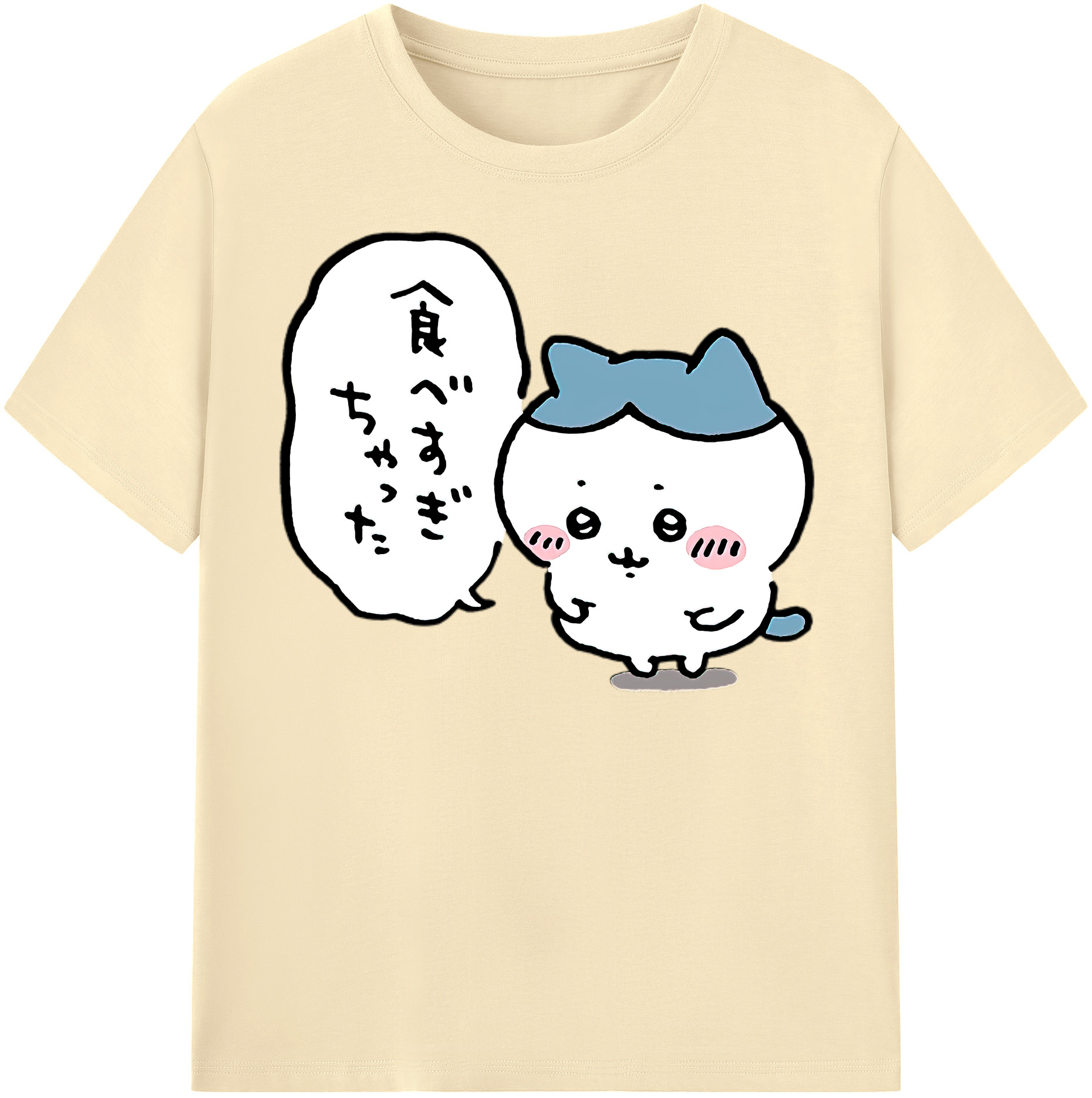 （画像用） ちいかわ ハチワレ Chii-kawa hachiware 綿100％半袖Tシャツ（フロントプリント）