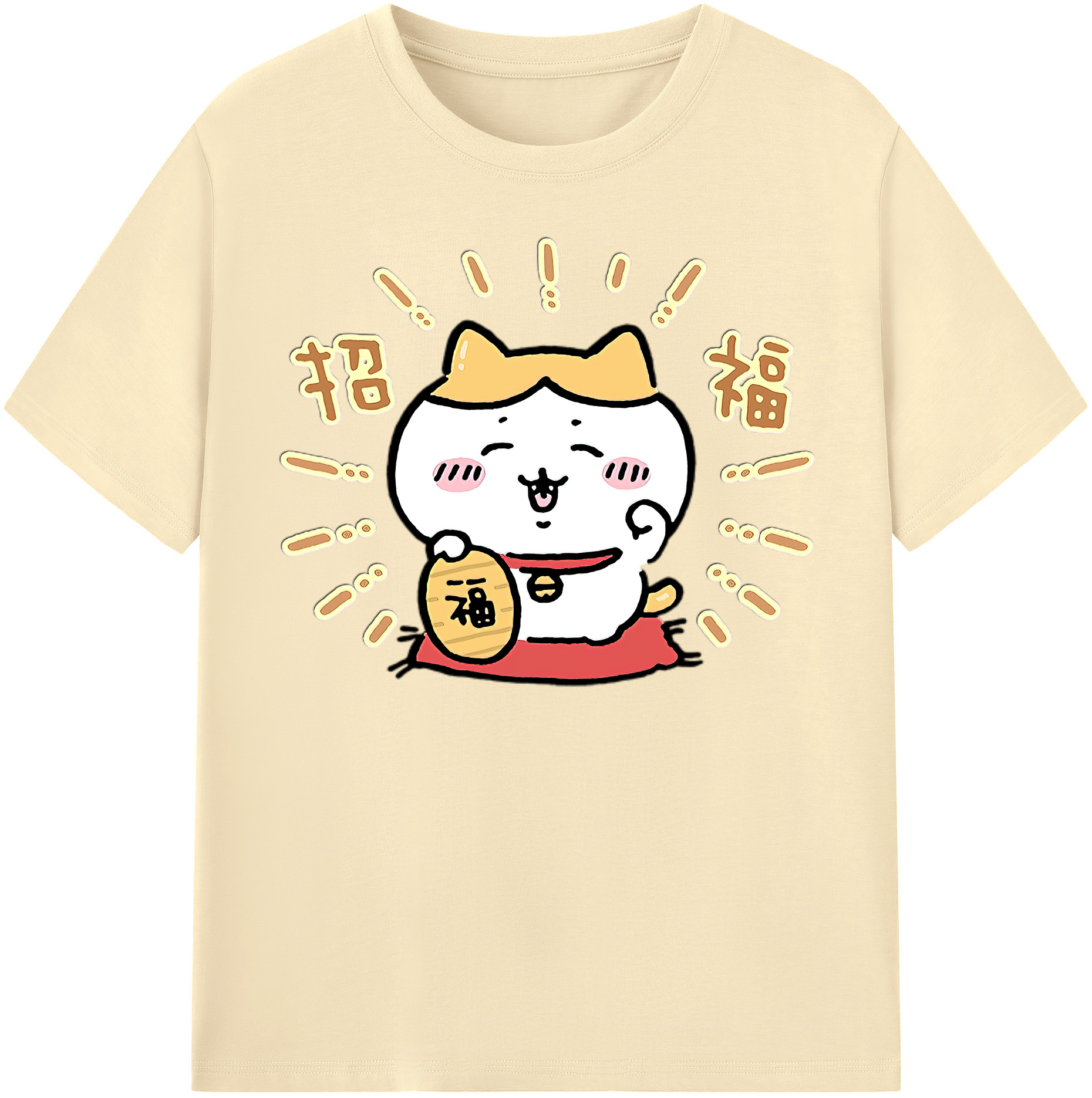 （画像用） ちいかわ ハチワレ Chii-kawa hachiware 綿100％半袖Tシャツ（フロントプリント）