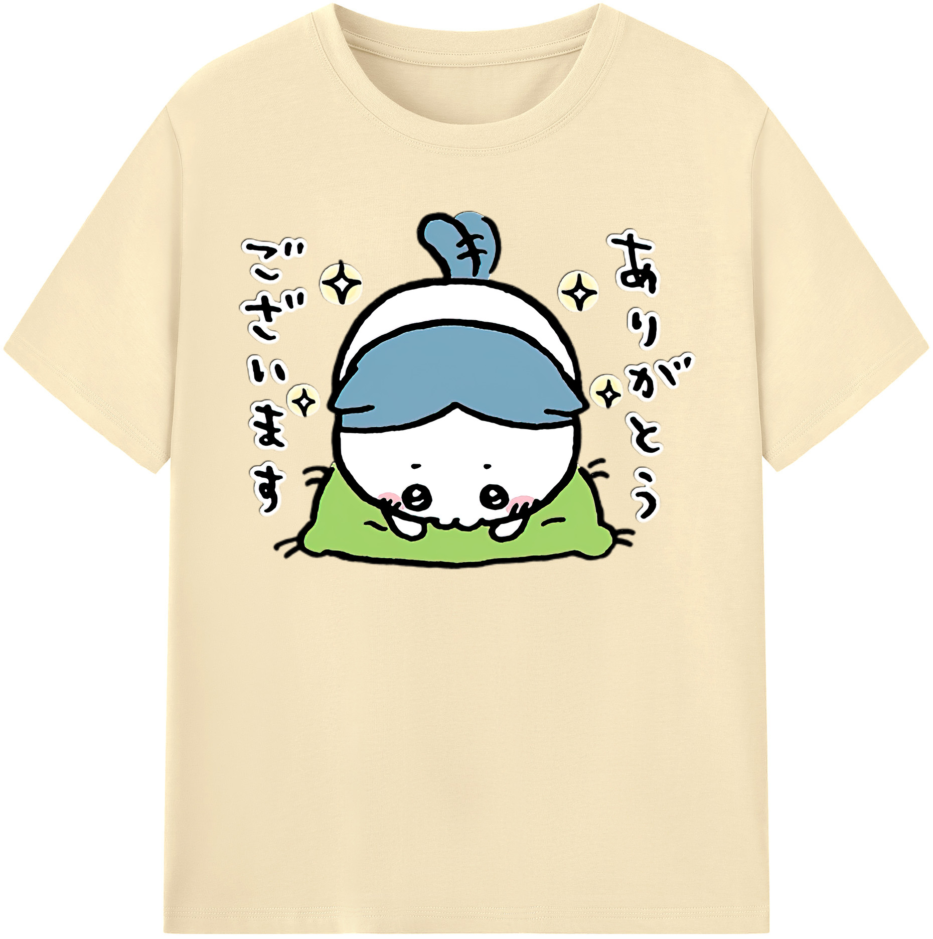 （画像用） ちいかわ ハチワレ Chii-kawa hachiware 綿100％半袖Tシャツ（フロントプリント）