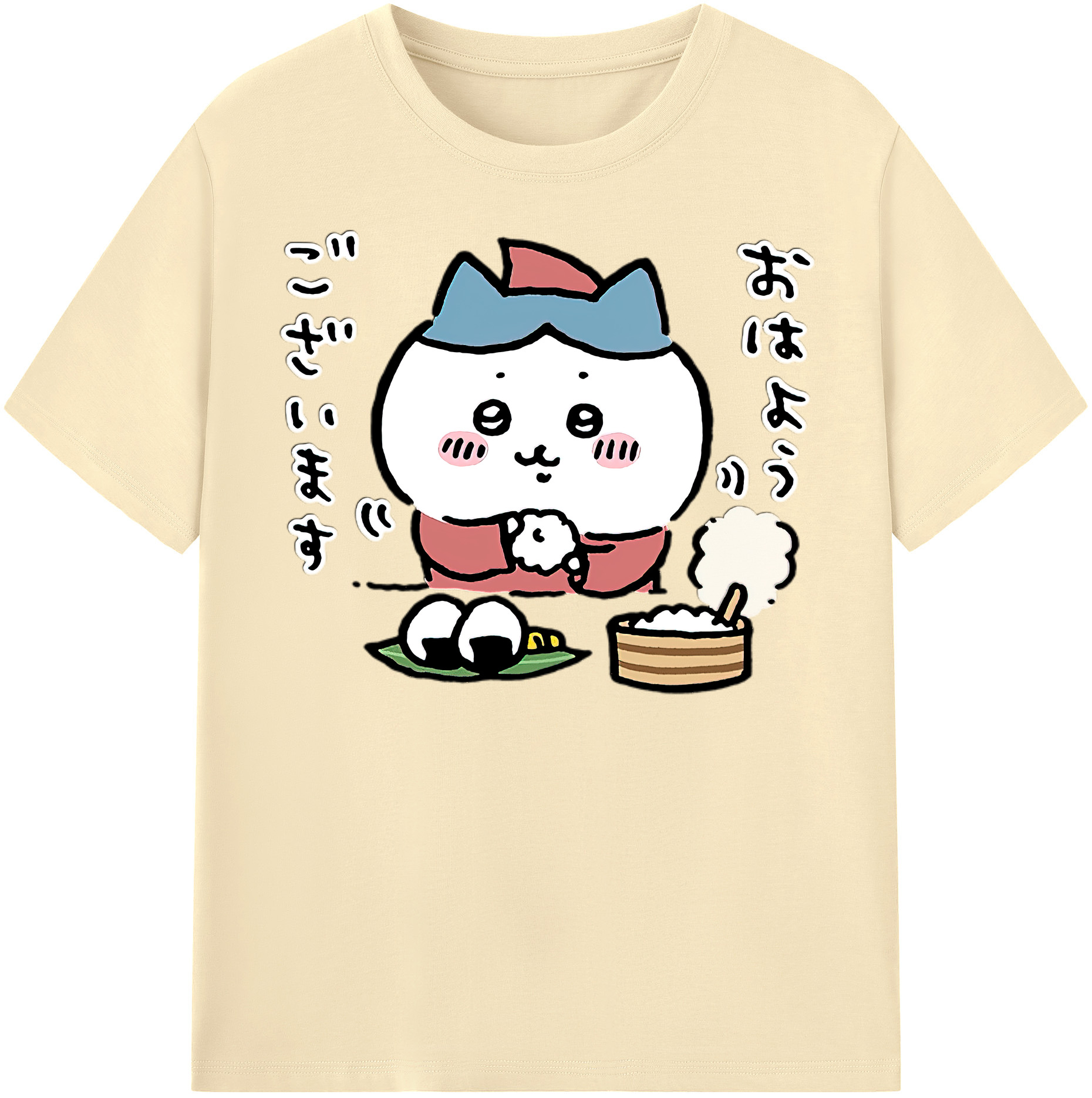 （画像用） ちいかわ ハチワレ Chii-kawa hachiware 綿100％半袖Tシャツ（フロントプリント）