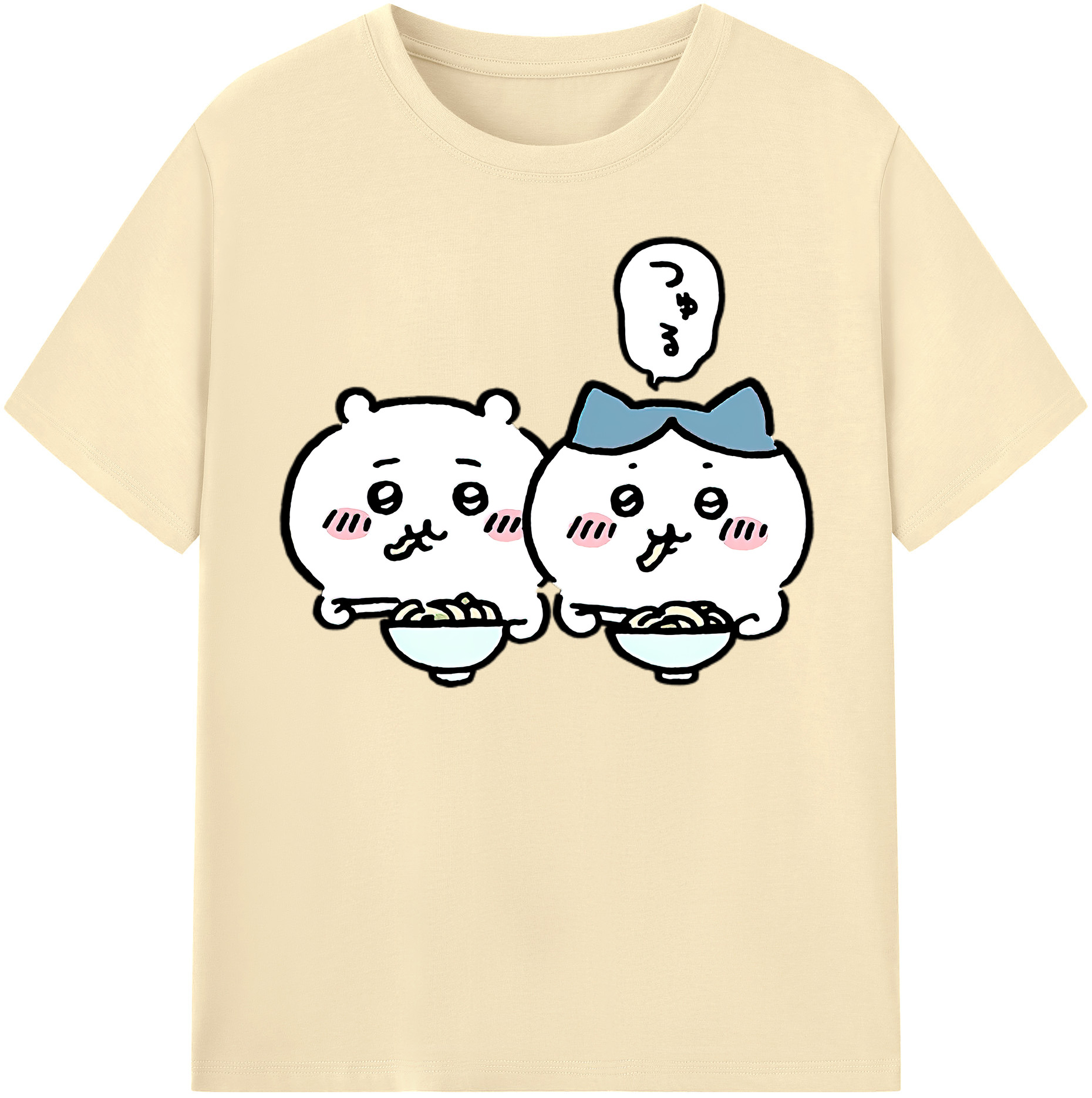 （画像用） ちいかわ ハチワレ Chii-kawa hachiware 綿100％半袖Tシャツ（フロントプリント）