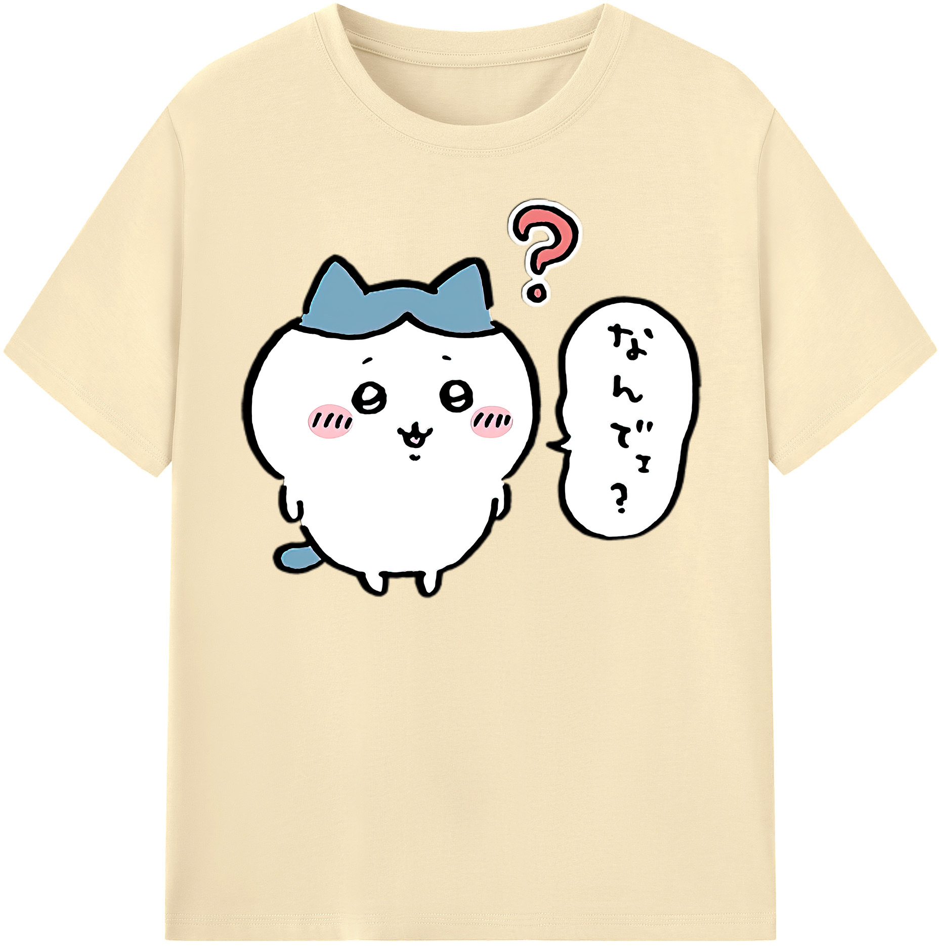 （画像用） ちいかわ ハチワレ Chii-kawa hachiware 綿100％半袖Tシャツ（フロントプリント）
