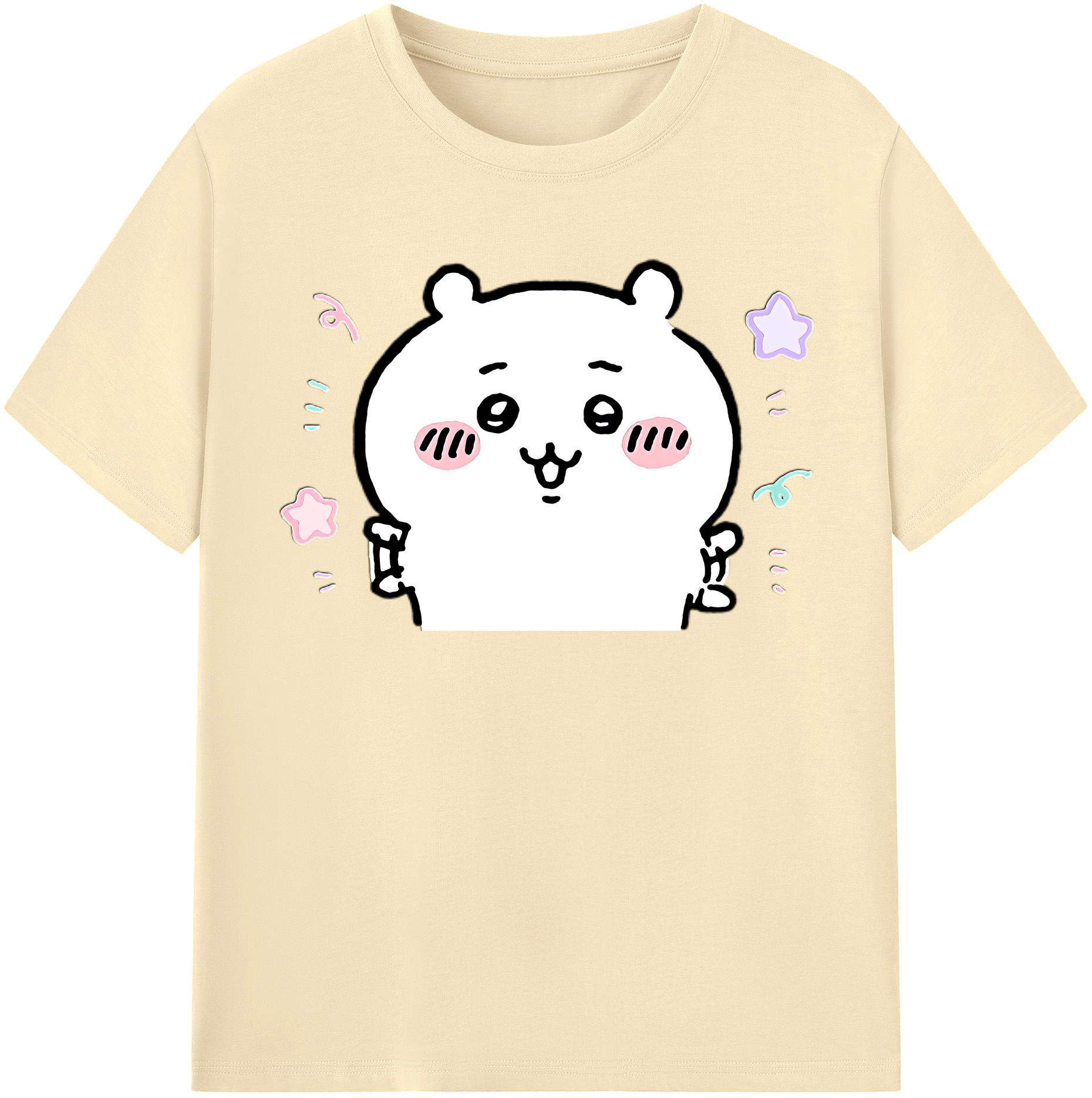 （画像用） ちいかわ ちいかわ Chii-kawa chiikawa 綿100％半袖Tシャツ（フロントプリント）