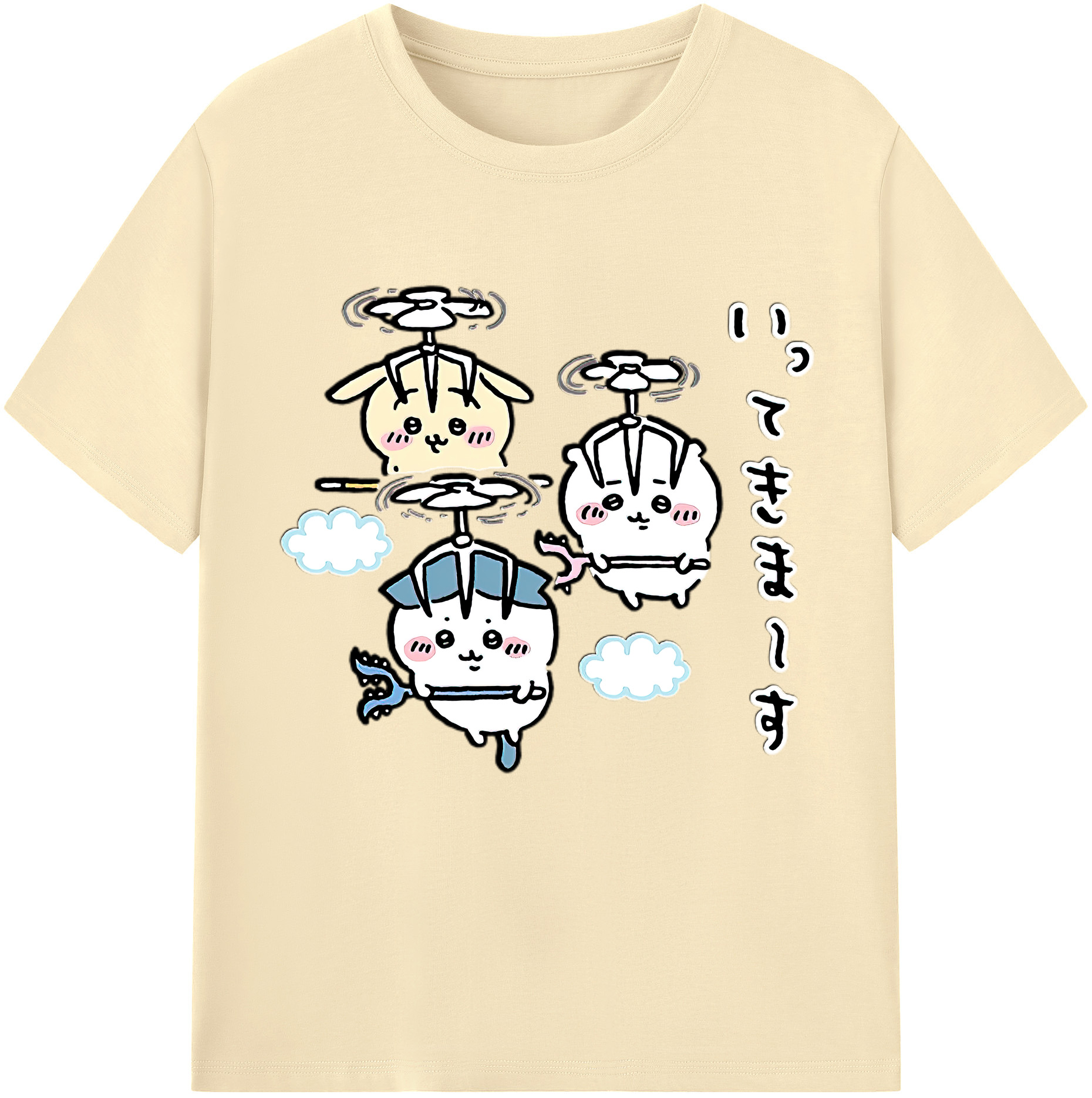 （画像用） ちいかわ ちいかわ Chii-kawa chiikawa 綿100％半袖Tシャツ（フロントプリント）