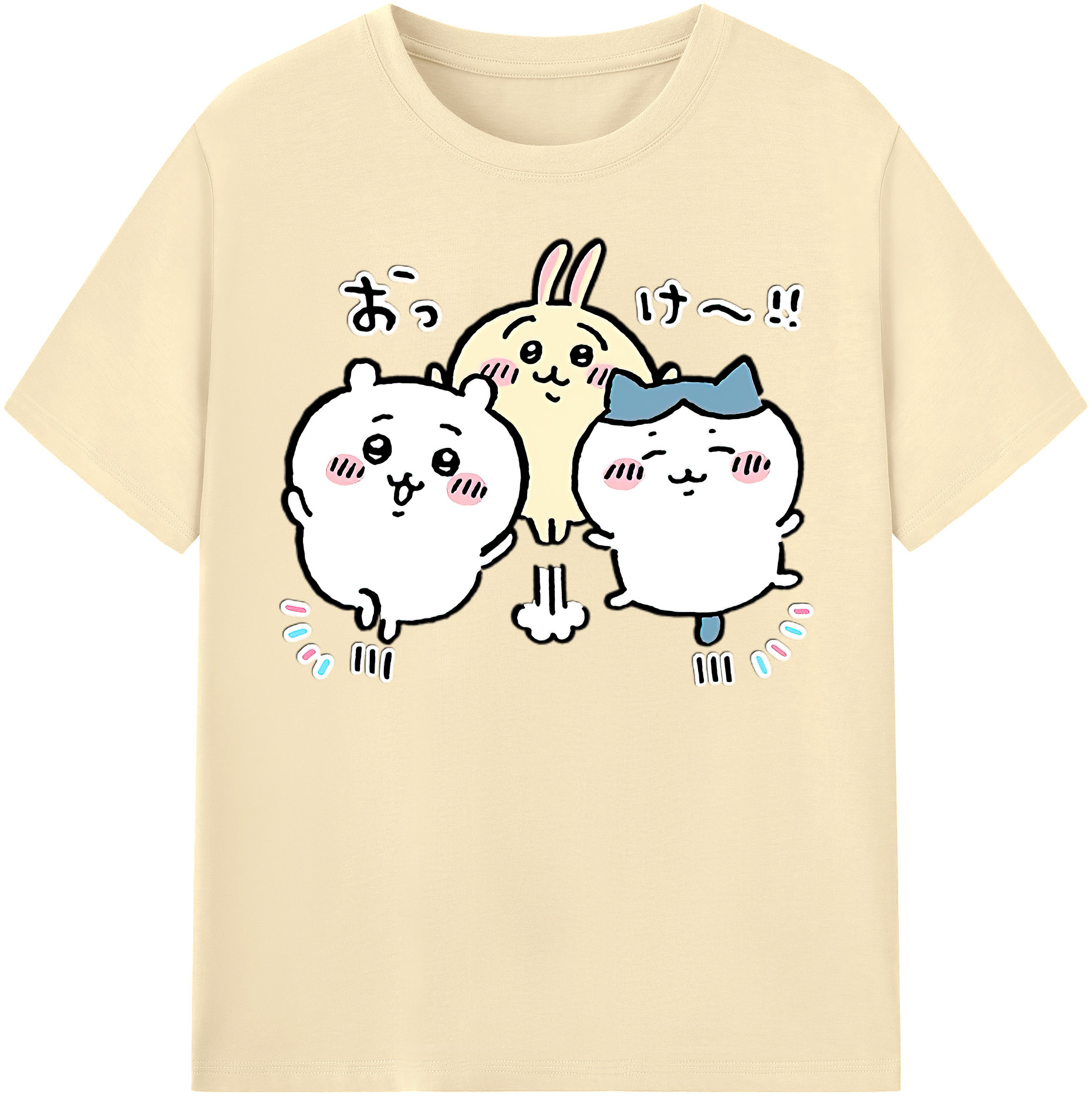 （画像用） ちいかわ ちいかわ Chii-kawa chiikawa 綿100％半袖Tシャツ（フロントプリント）