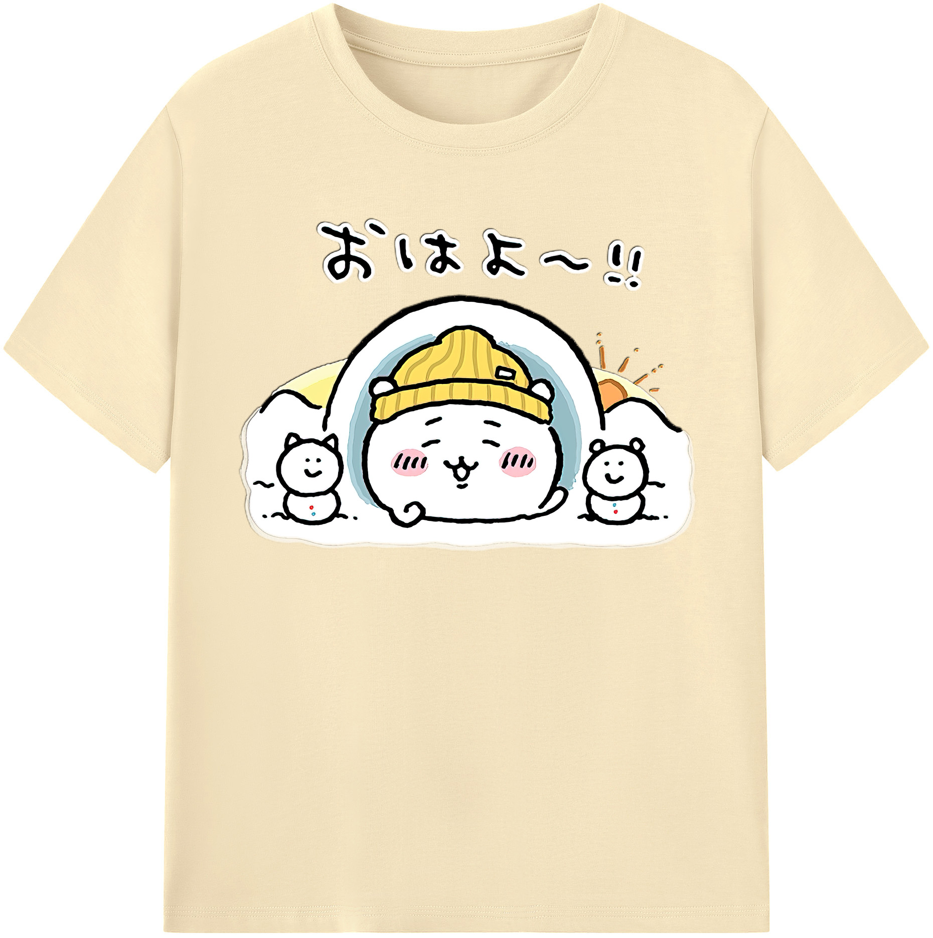 （画像用） ちいかわ ちいかわ Chii-kawa chiikawa 綿100％半袖Tシャツ（フロントプリント）