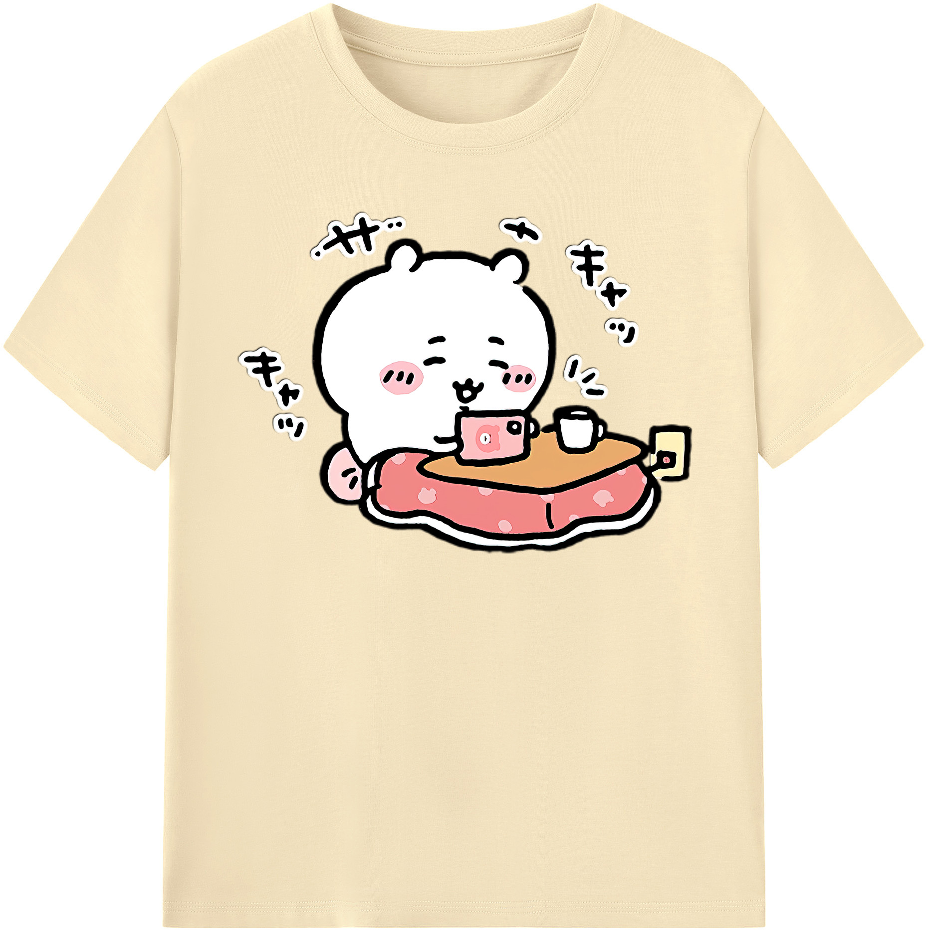 （画像用） ちいかわ ちいかわ Chii-kawa chiikawa 綿100％半袖Tシャツ（フロントプリント）
