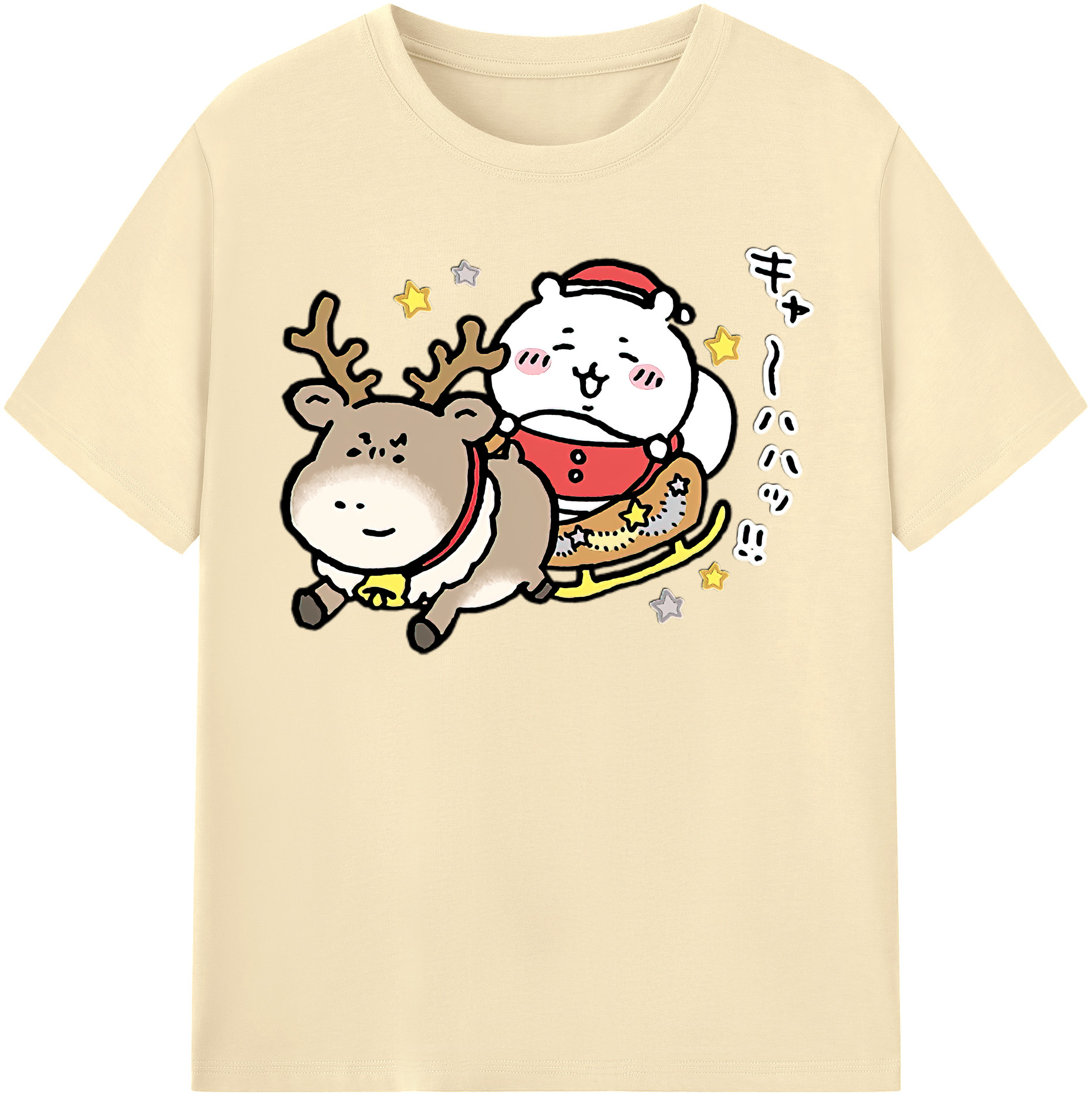 （画像用） ちいかわ ちいかわ Chii-kawa chiikawa 綿100％半袖Tシャツ（フロントプリント）