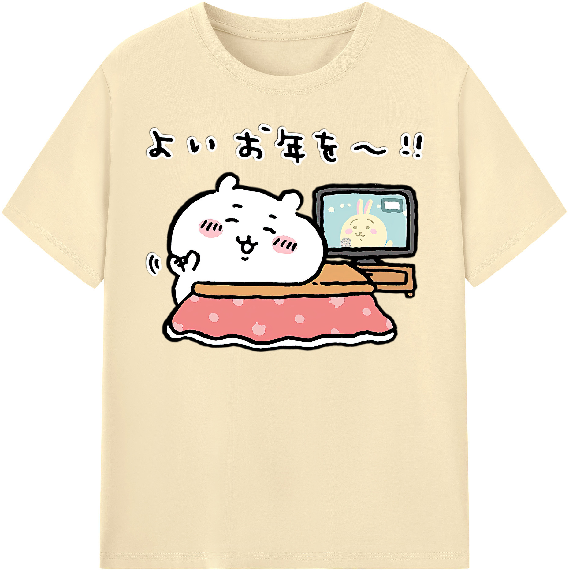 （画像用） ちいかわ ちいかわ Chii-kawa chiikawa 綿100％半袖Tシャツ（フロントプリント）