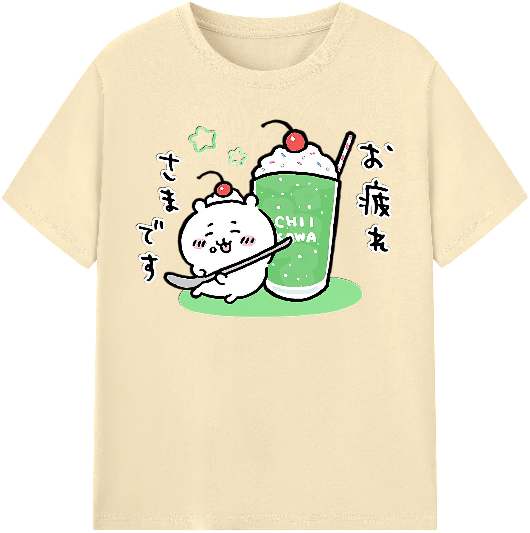 （画像用） ちいかわ ちいかわ Chii-kawa chiikawa 綿100％半袖Tシャツ（フロントプリント）