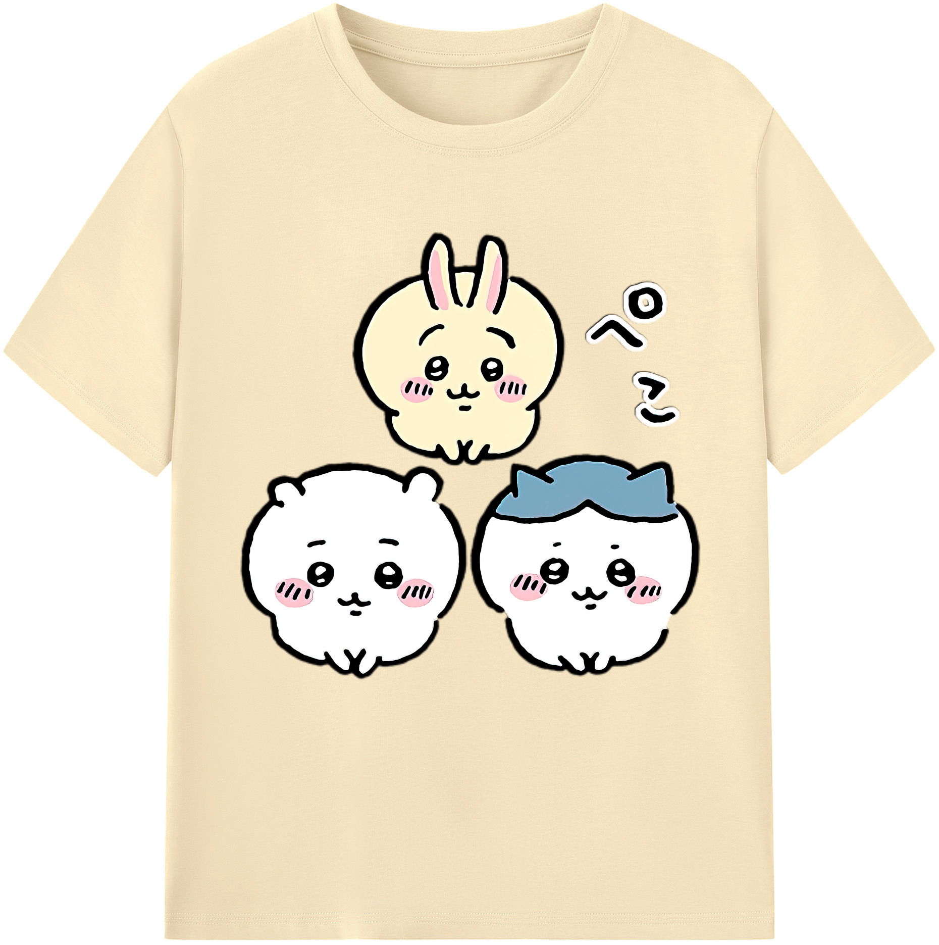 （画像用） ちいかわ うさぎ Chii-kawa usagi 綿100％半袖Tシャツ（フロントプリント）