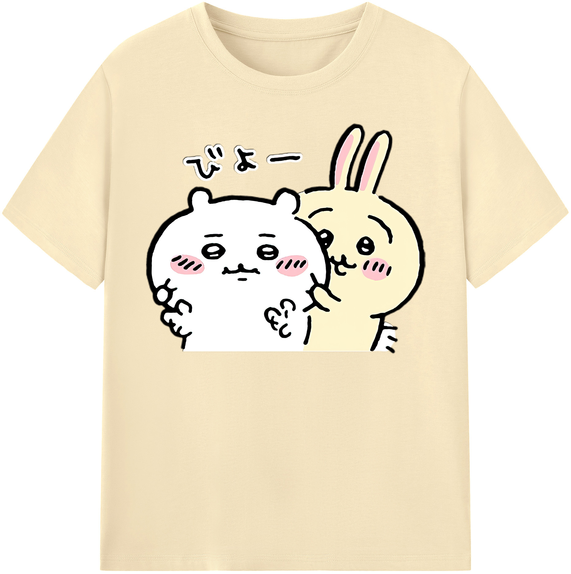 （画像用） ちいかわ うさぎ Chii-kawa usagi 綿100％半袖Tシャツ（フロントプリント）