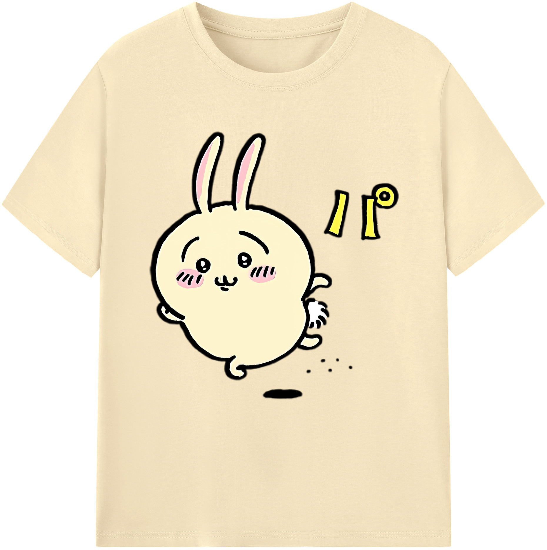 （画像用） ちいかわ うさぎ Chii-kawa usagi 綿100％半袖Tシャツ（フロントプリント）