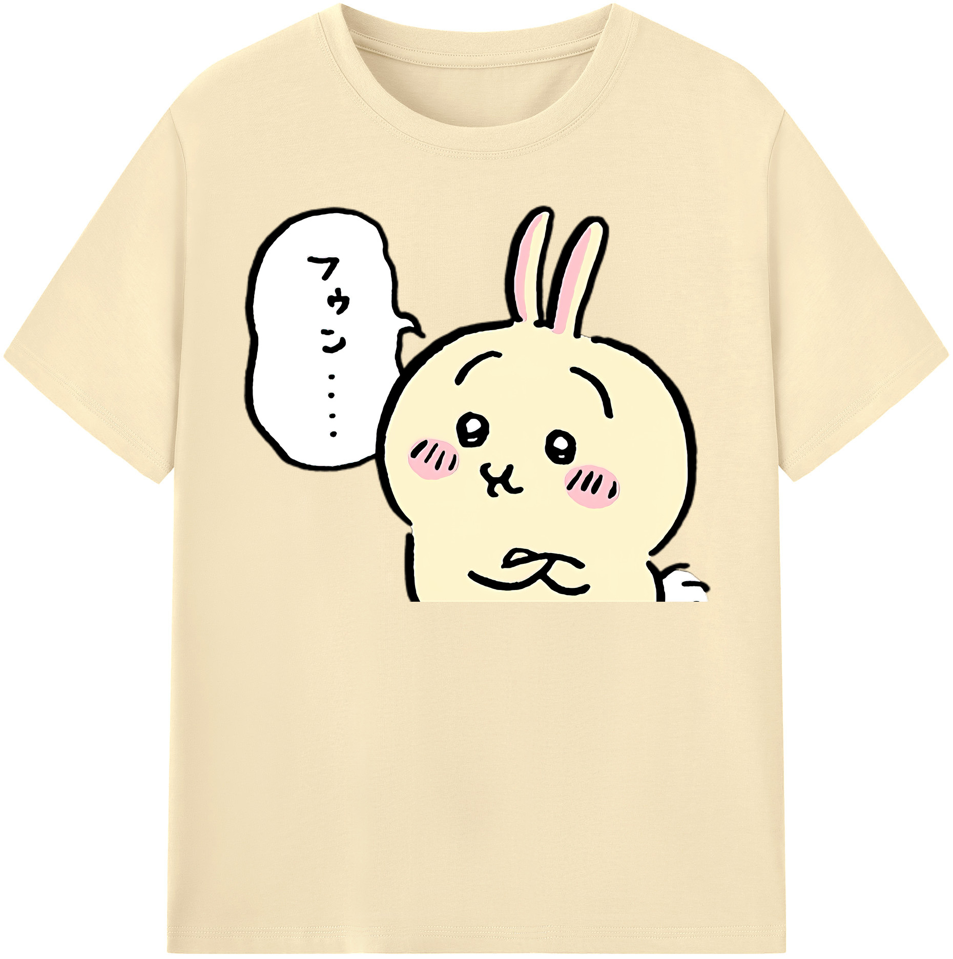 （画像用） ちいかわ うさぎ Chii-kawa usagi 綿100％半袖Tシャツ（フロントプリント）