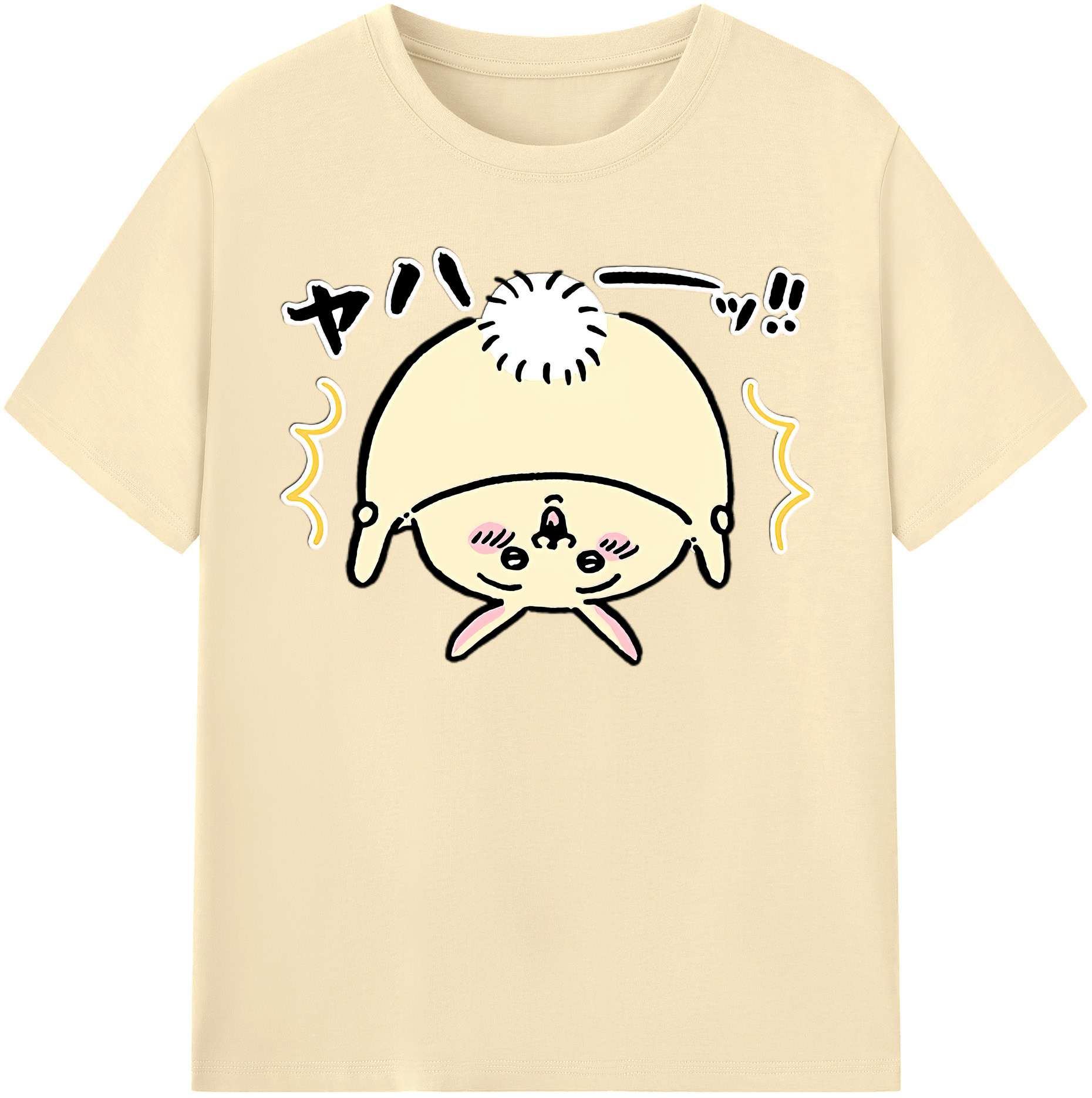 （画像用） ちいかわ うさぎ Chii-kawa usagi 綿100％半袖Tシャツ（フロントプリント）