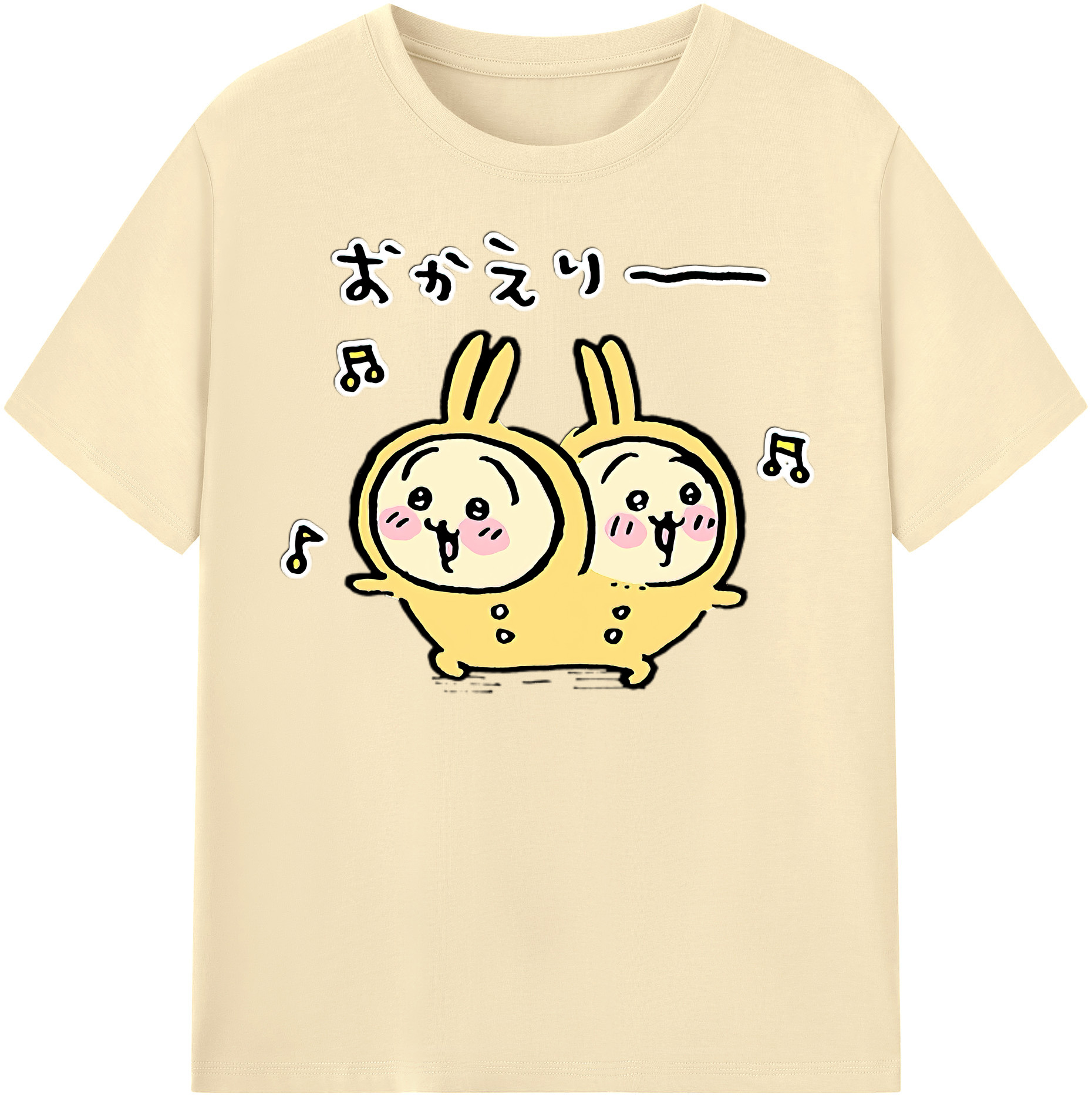 （画像用） ちいかわ うさぎ Chii-kawa usagi 綿100％半袖Tシャツ（フロントプリント）