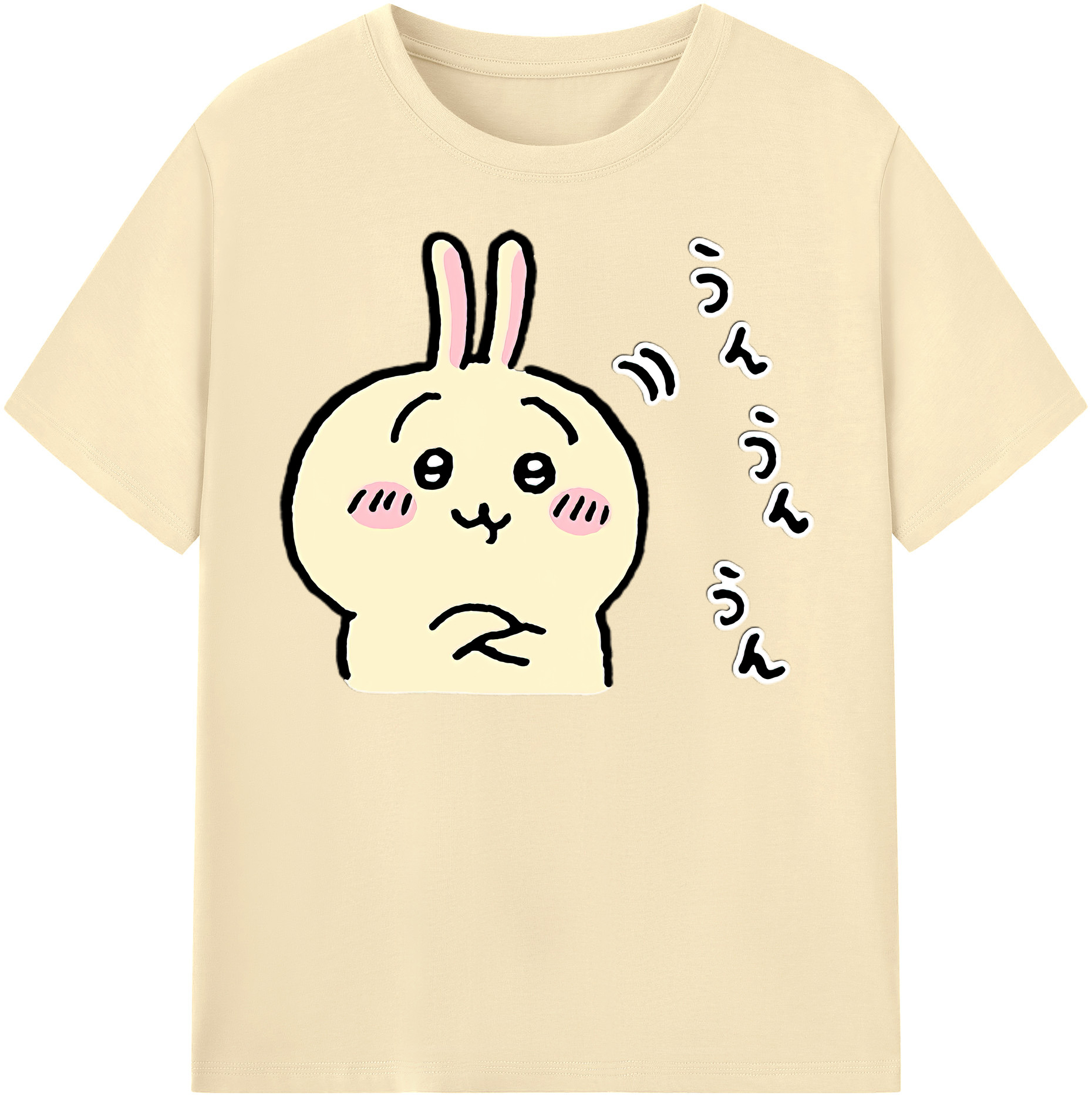 （画像用） ちいかわ うさぎ Chii-kawa usagi 綿100％半袖Tシャツ（フロントプリント）