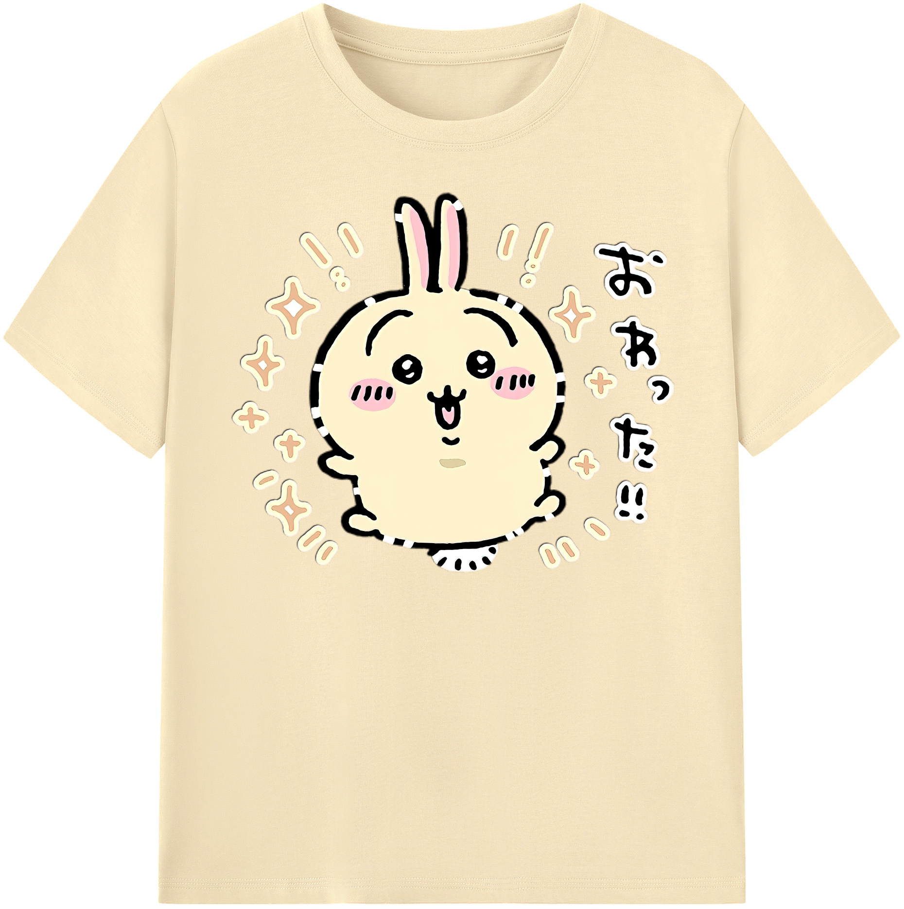 （画像用） ちいかわ うさぎ Chii-kawa usagi 綿100％半袖Tシャツ（フロントプリント）