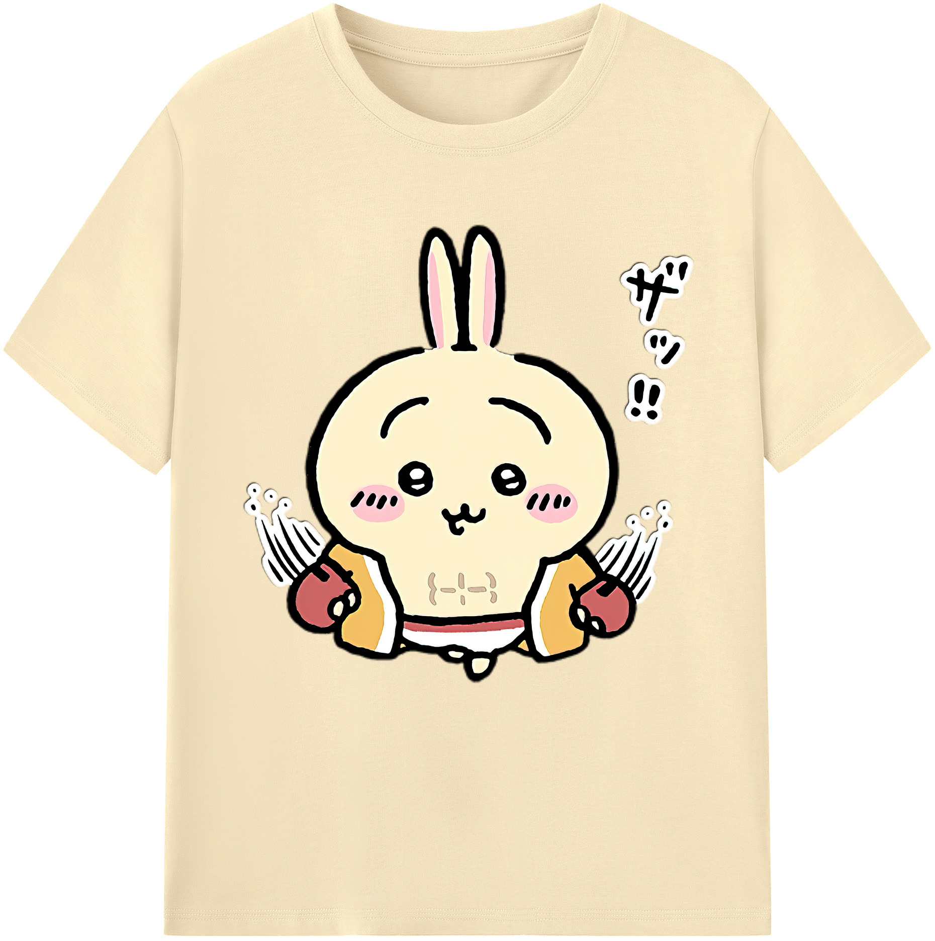 （画像用） ちいかわ うさぎ Chii-kawa usagi 綿100％半袖Tシャツ（フロントプリント）