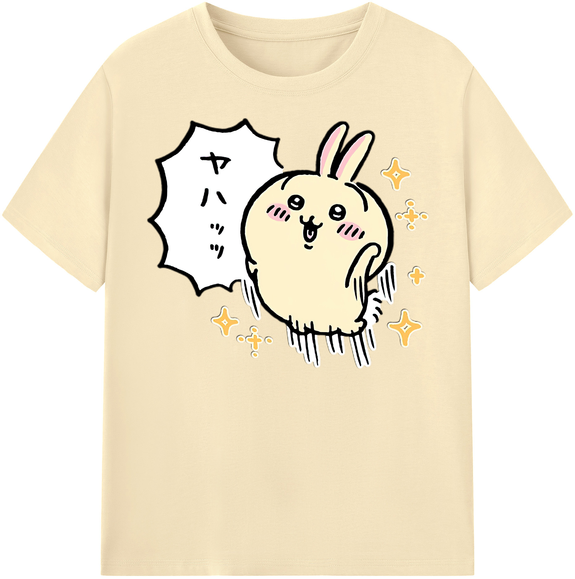 （画像用） ちいかわ うさぎ Chii-kawa usagi 綿100％半袖Tシャツ（フロントプリント）