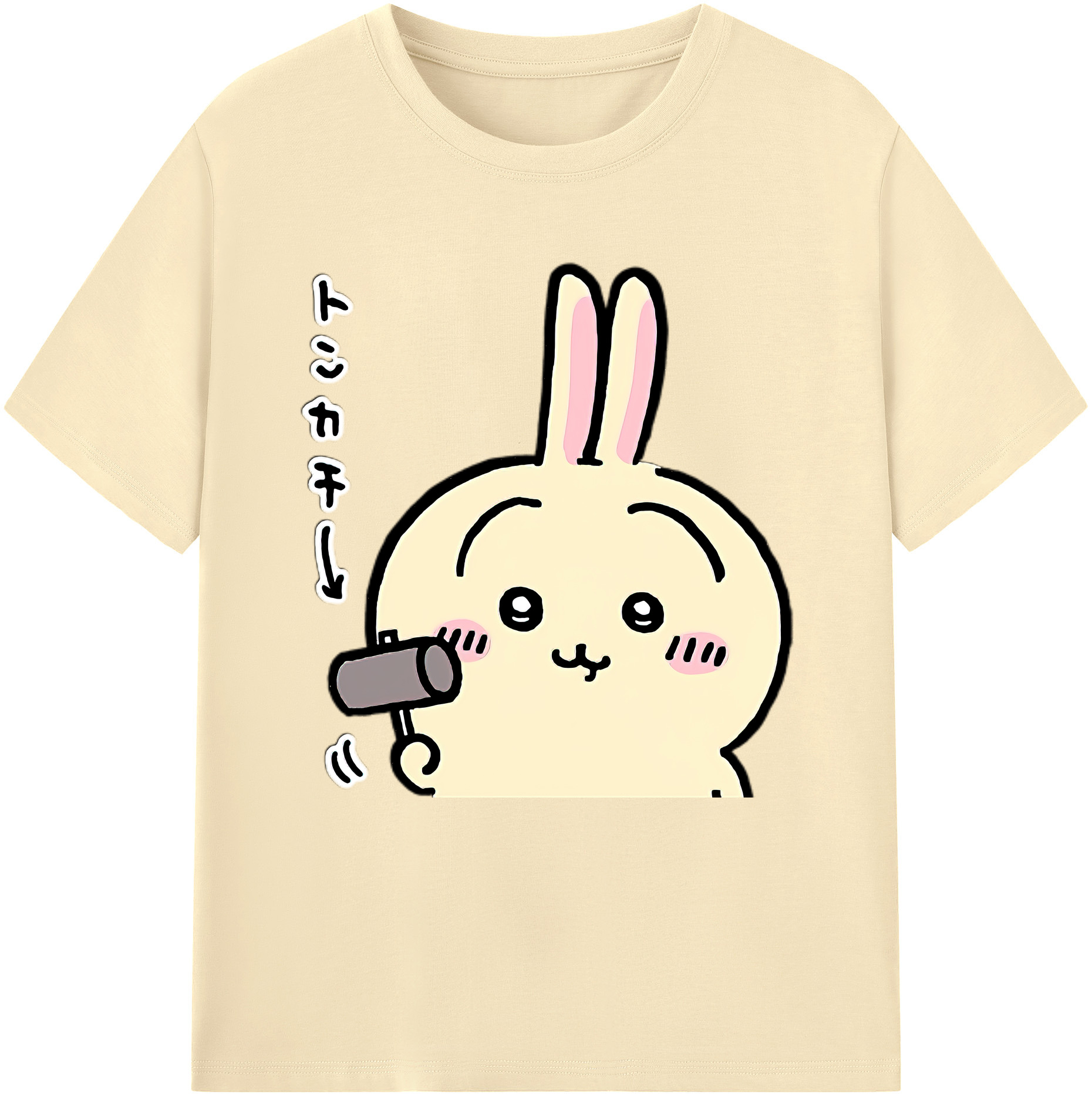 （画像用） ちいかわ うさぎ Chii-kawa usagi 綿100％半袖Tシャツ（フロントプリント）